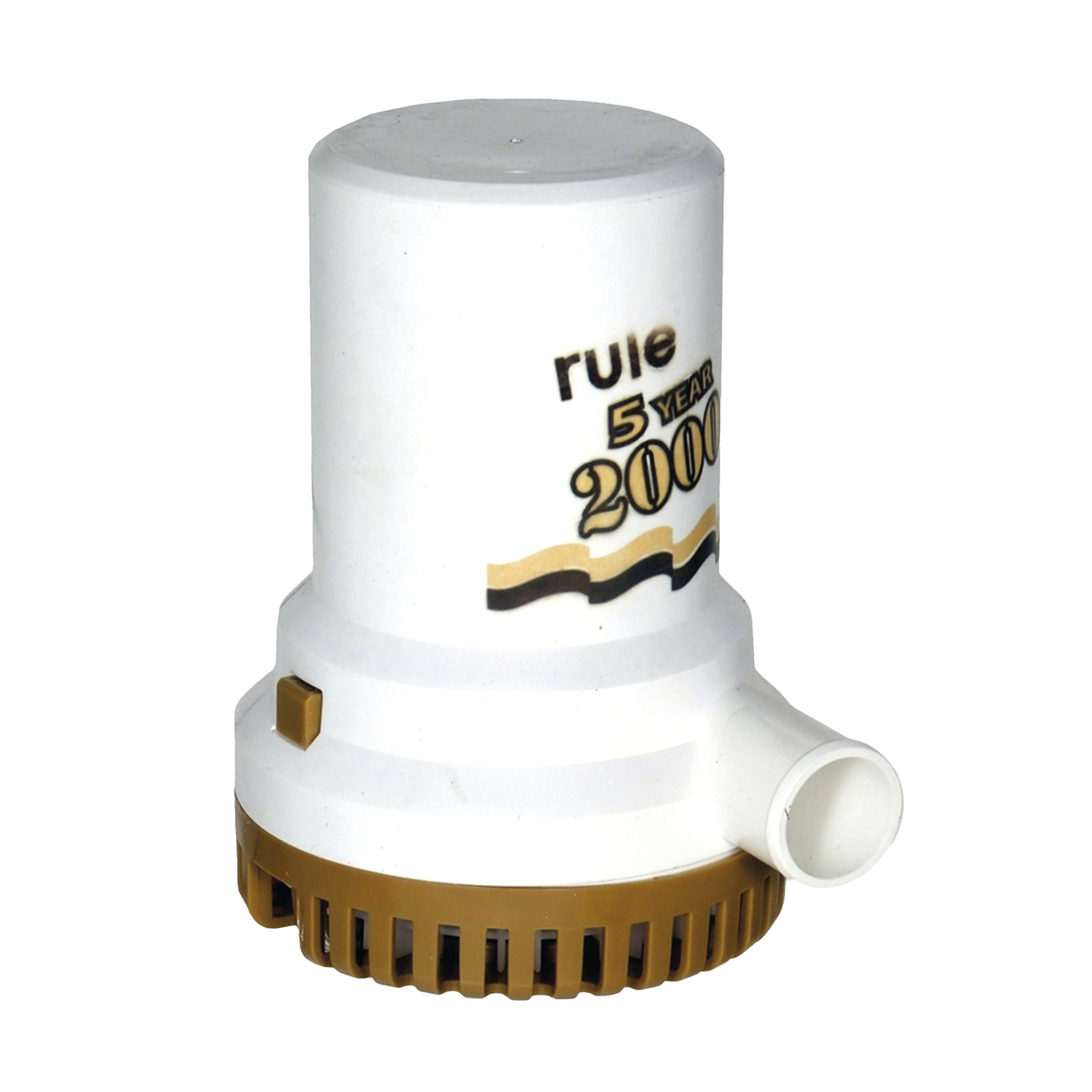 Bomba sumergible de achique serie gold de 2000 galones por hora a 12 Volts de corriente directa.