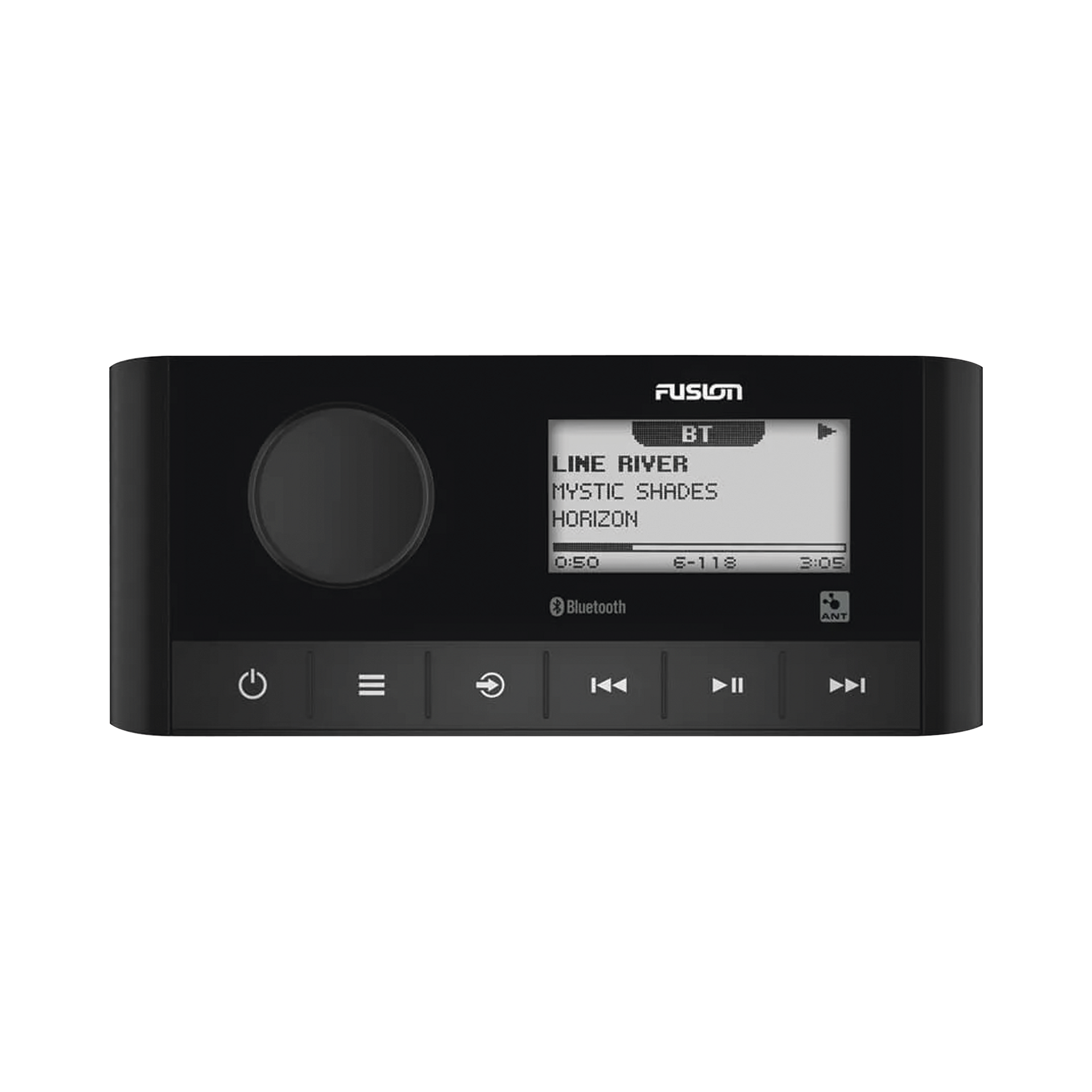Sistema de Audio Marino / Pantalla LCD 2.3" / Bluetooth y ANT / 180 W Pico / 22 W RMS x 4 / 2 Zonas Multi-Zone / IPX6 e IPX7 / Compatible con AM, FM, DAB+, AUX / Actualizaciones InalÃ¡mbricas