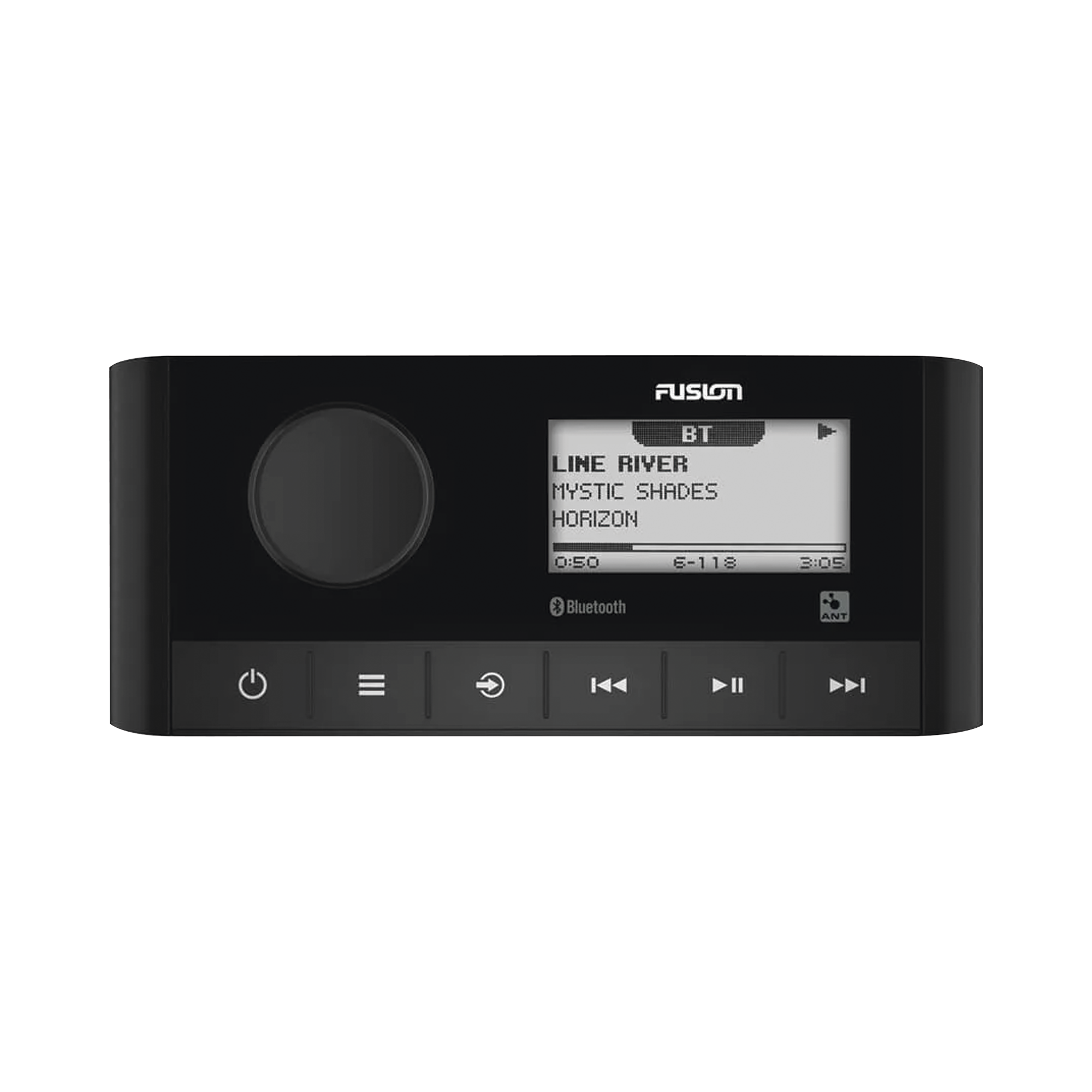 Sistema de Audio Marino / Pantalla LCD 2.3" / Bluetooth y ANT / 180 W Pico / 22 W RMS x 4 / 2 Zonas Multi-Zone / IPX6 e IPX7 / Compatible con AM, FM, DAB+, AUX / Actualizaciones InalÃ¡mbricas