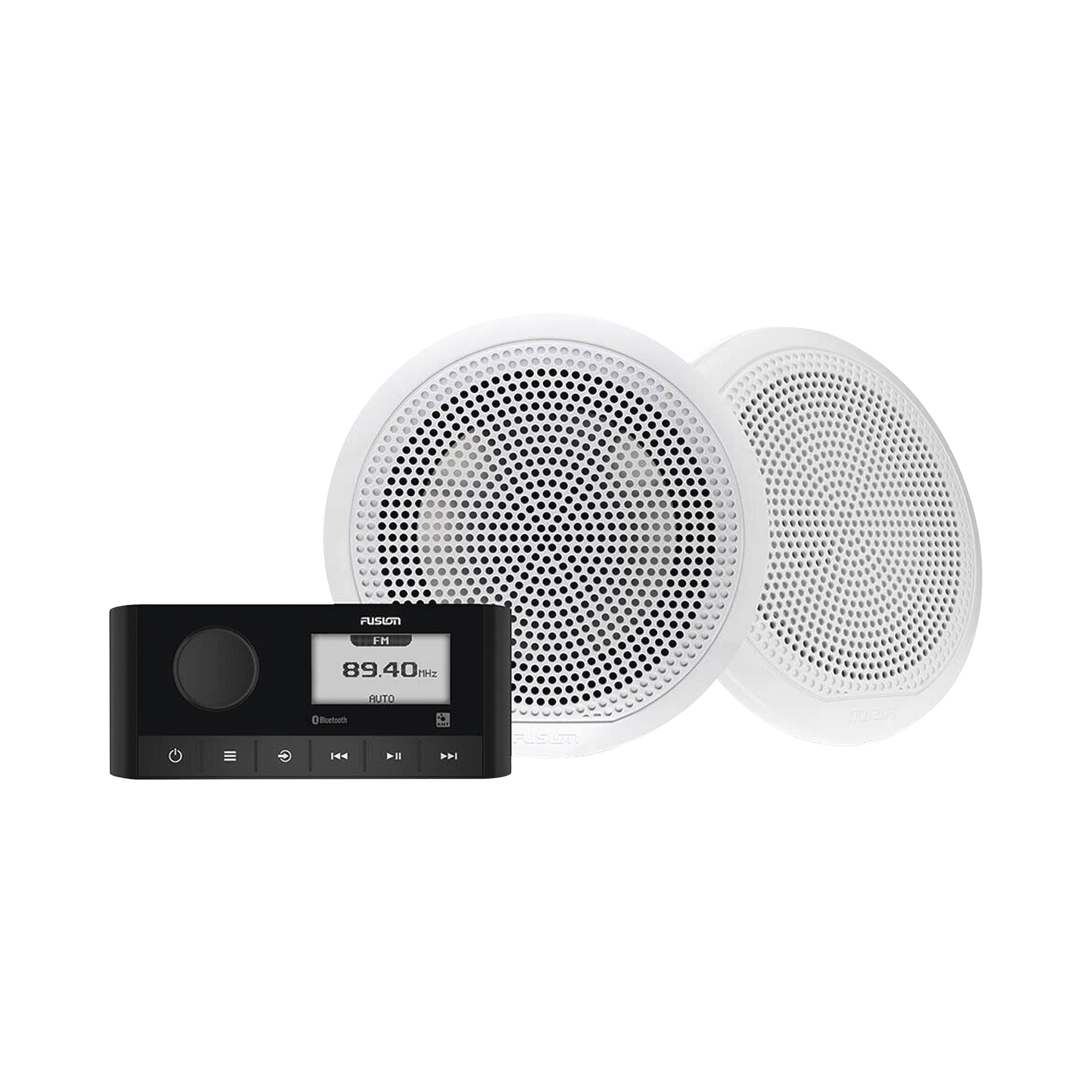 Sistema de estero marino MS-RA60 con dos bocinas de diseÃ±o clÃ¡sico incluidas.