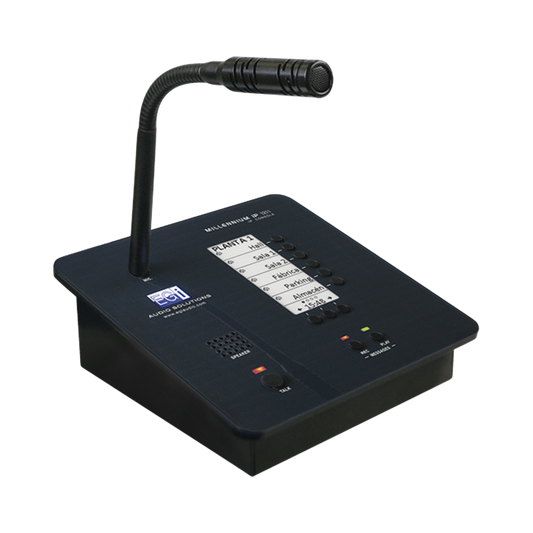 CONSOLA DE AVISOS MULTIZONA IP CON DISPLAY, MICRÃFONO Y GRABADOR DE MENSAJES