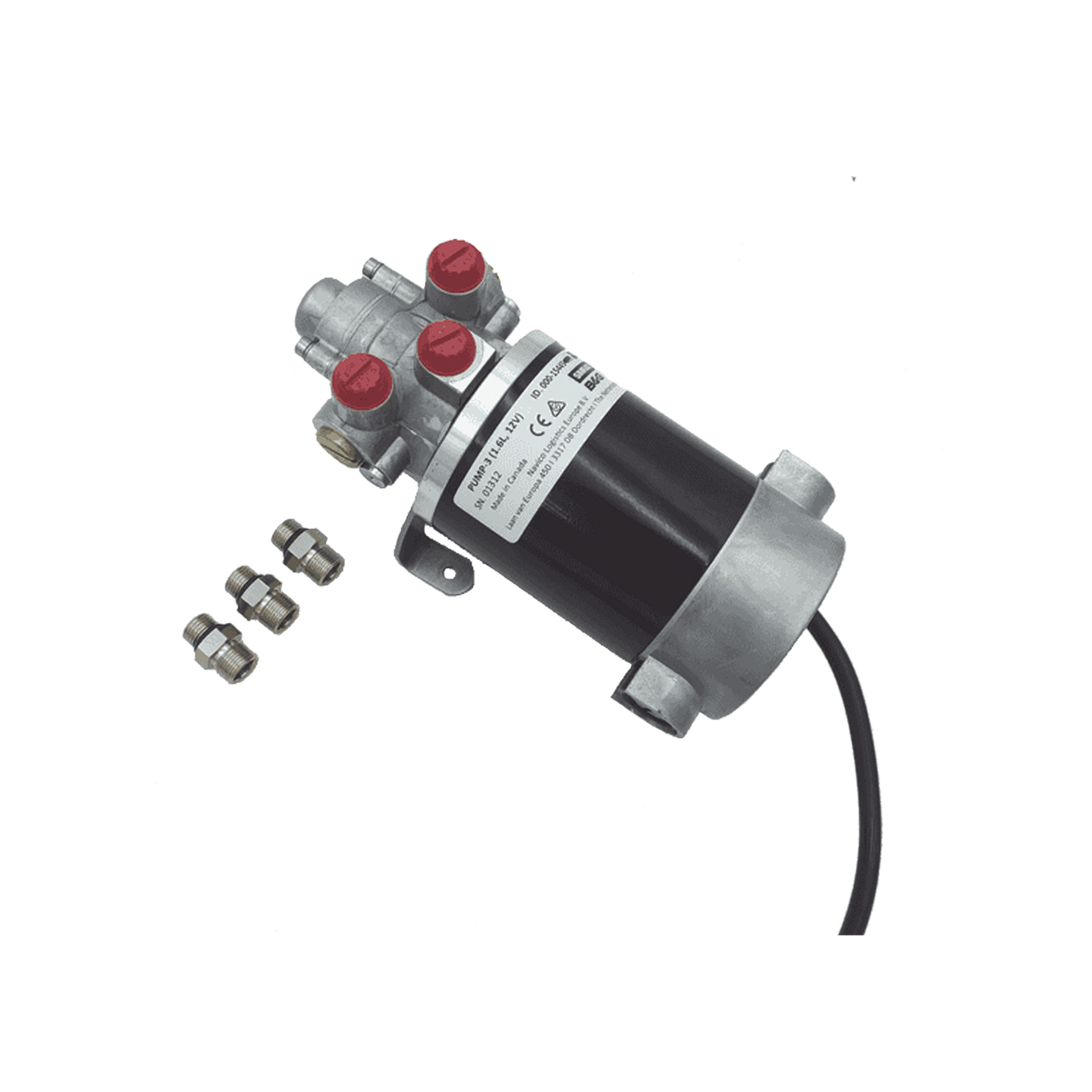 Bomba HidrÃ¡ulica Reversible PUMP-3 / 12V DC / Flujo 1.6L (98 cu.in) por Minuto / Cilindro 160-550 cc (9.8 - 33.5 cu.in) / Conexiones ORB / Incluye 3 Adaptadores ORB-5 a 9/16 UNF / Compatible con SteadySteer