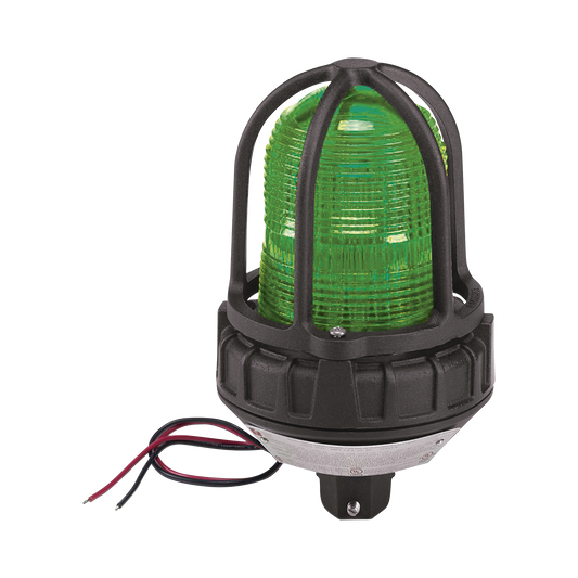 Luz de advertencia LED para ubicaciÃ³nes peligrosas, montaje tipo tubo, 24 VCD, LED color Verde