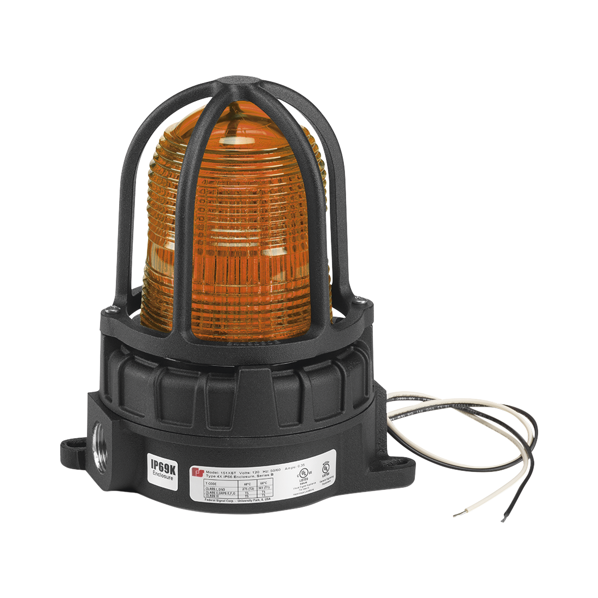 Luz de advertencia LED para ubicaciones peligrosas, montaje para superficies, 24 VCD, color Ãmbar