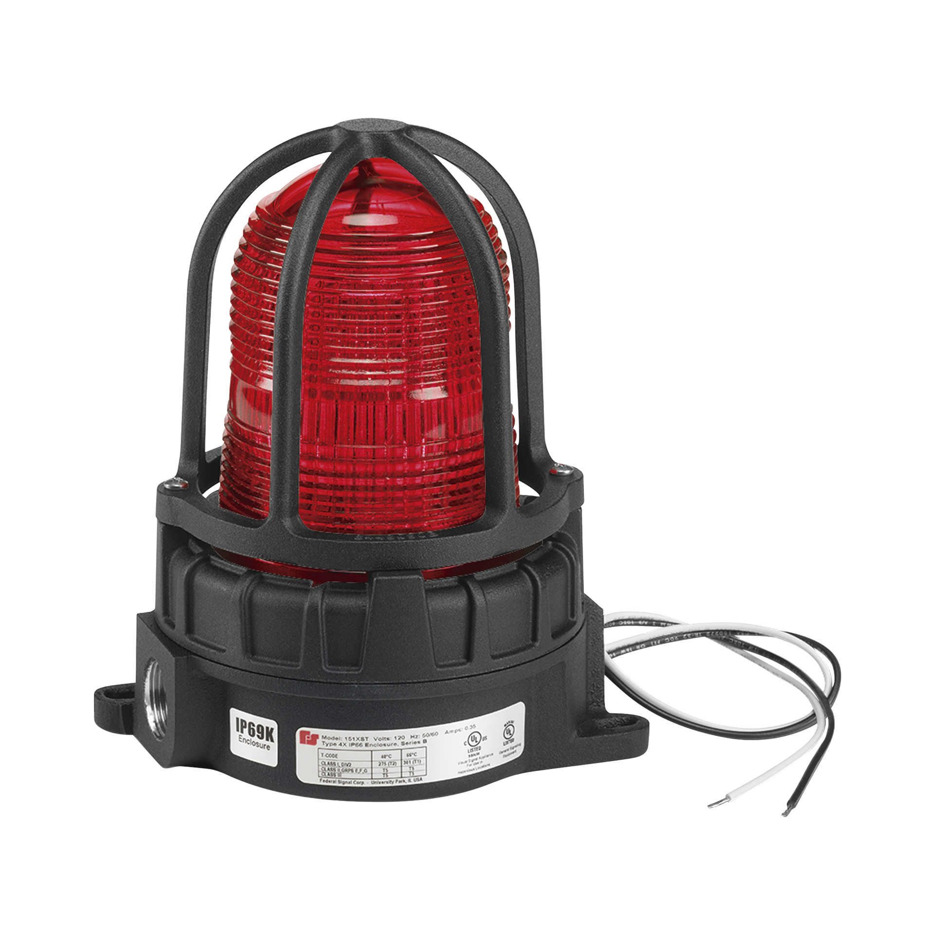 Luz de advertencia LED para ubicaciÃ³nes peligrosas, montaje para superficies,  24 VCD , color Rojo