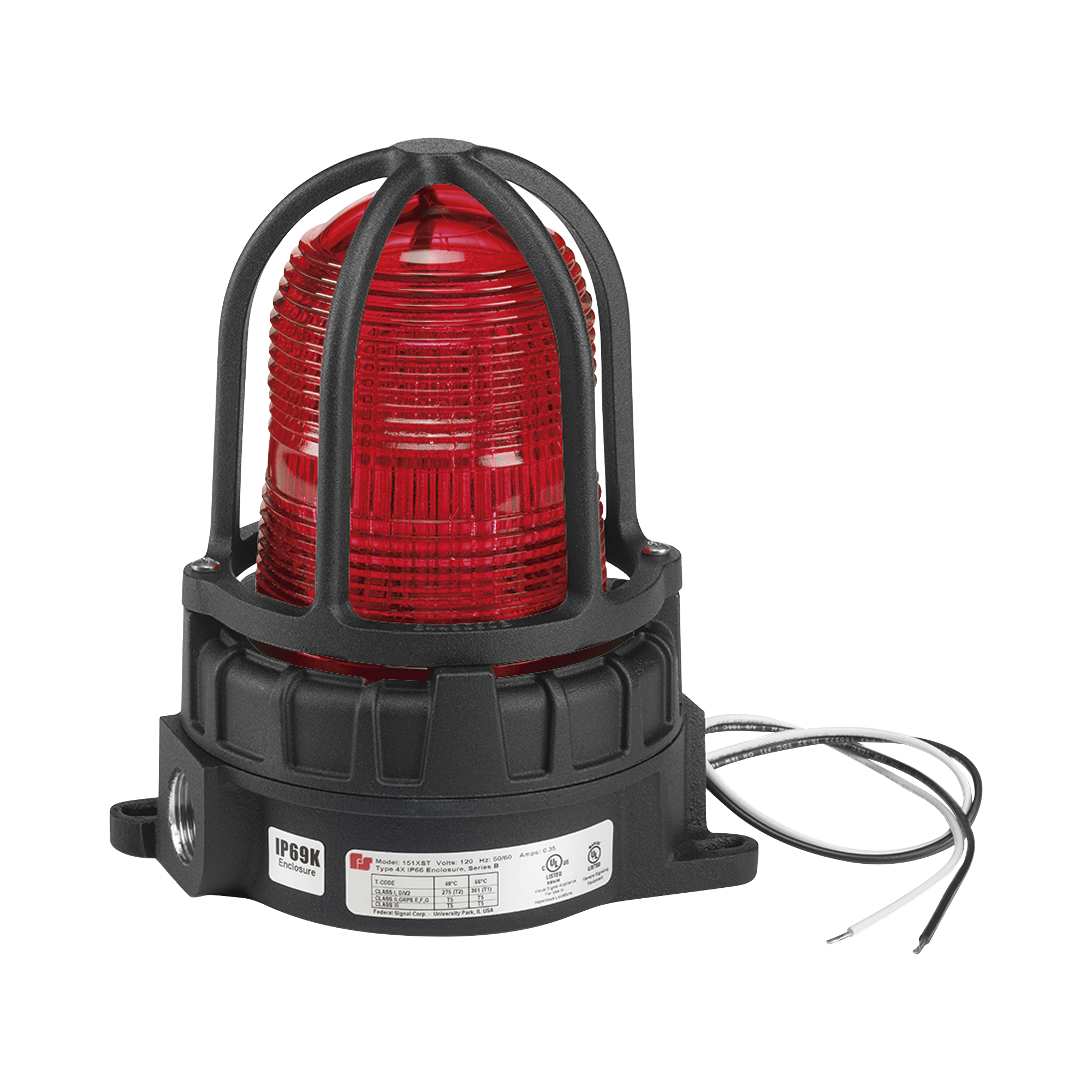 Luz de advertencia LED para ubicaciÃ³nes peligrosas, montaje para superficies,  24 VCD , color Rojo