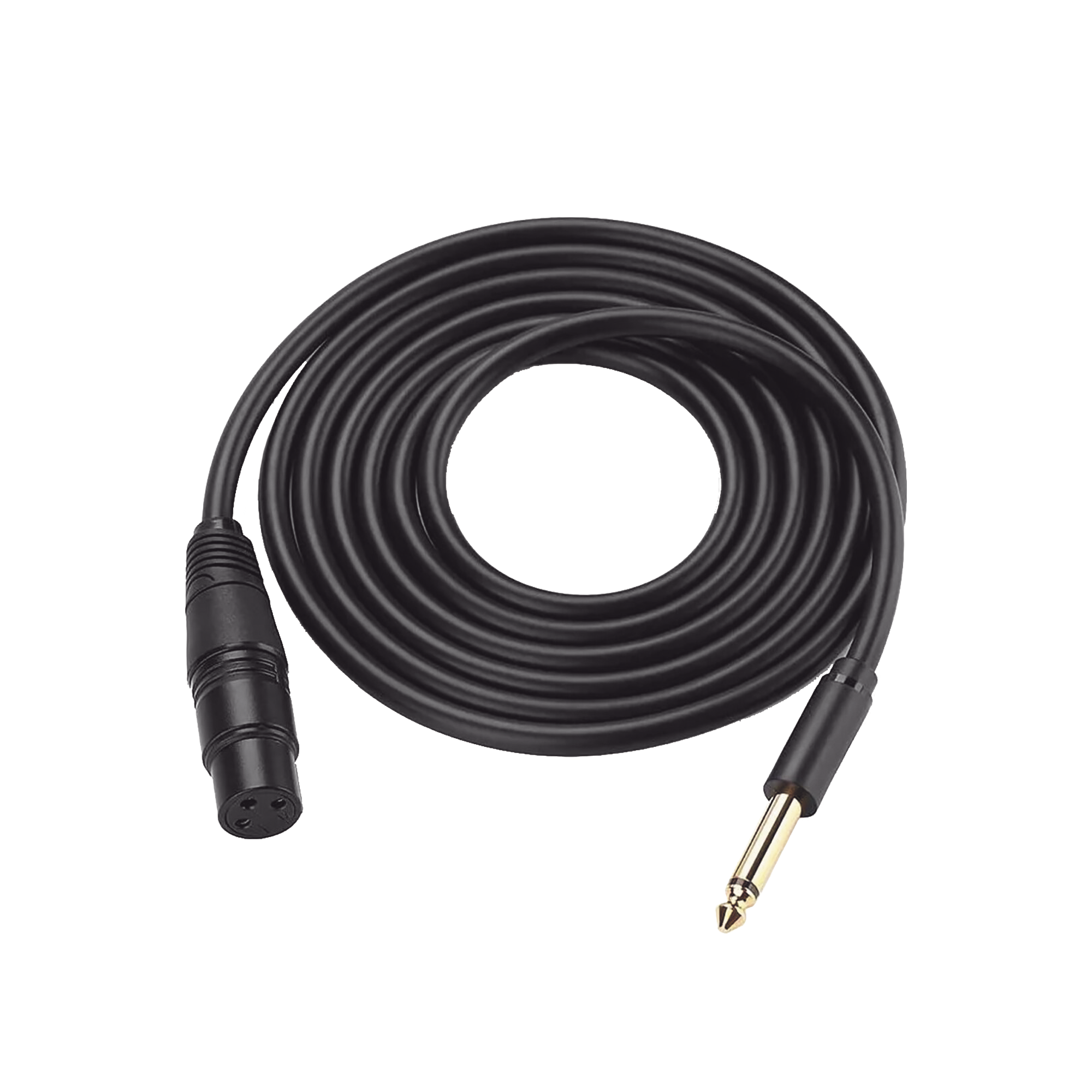 Cable para Micrófono Plug 6.35 mm (1/4 Inch) Macho a XLR Canon Hembra / Núcleo de Cobre / 5 Metros / Alta Calidad / Color Negro