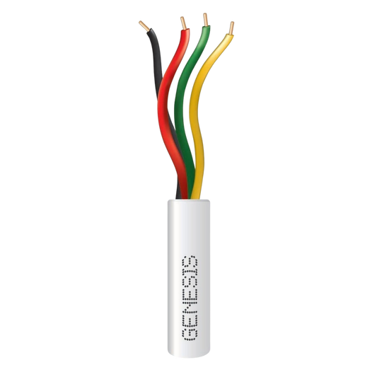 Bobina de 305 Metros / Alambre de Cobre / 4 x 22 AWG / Riser / Color Blanco / Para Aplicaciones de Alarmas de IntrusiÃ³n / Sistemas de AutomatizaciÃ³n.