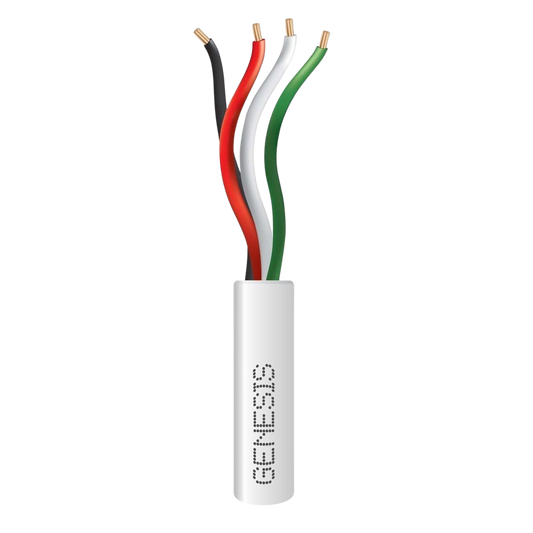 Bobina de 305 Metros /  Cable de Cobre / 4 x 22 AWG / Riser / Color Blanco / Para Aplicaciones de Alarmas de IntrusiÃ³n y AutomatizaciÃ³n