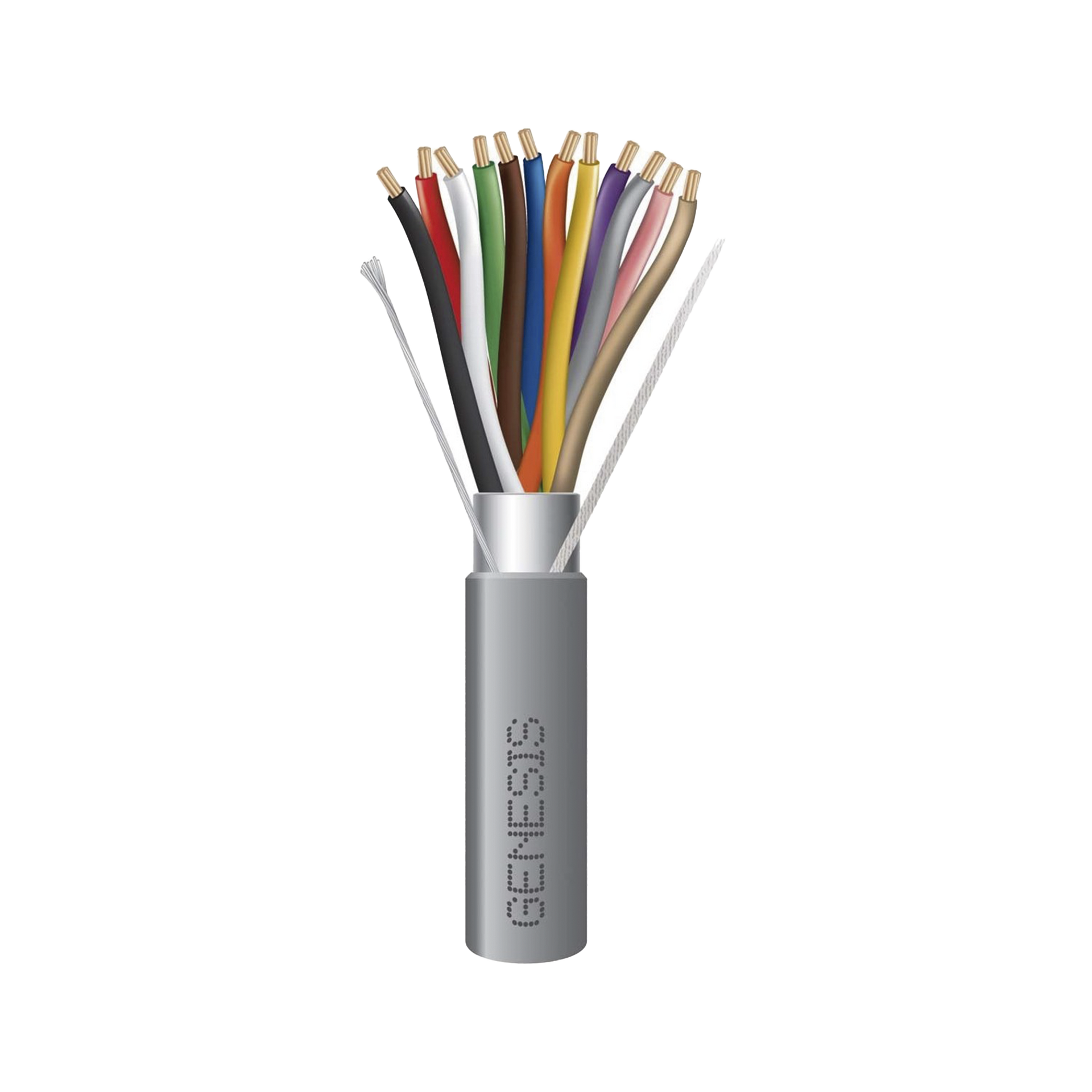 Carrete de 305 Metros / Cable de Cobre / 12 x 22 AWG / Riser / Tipo CMR CL3R FPLR /Para Interior / Color Gris / Para Aplicaciones de Alarmas de IntrusiÃ³n y AutomatizaciÃ³n