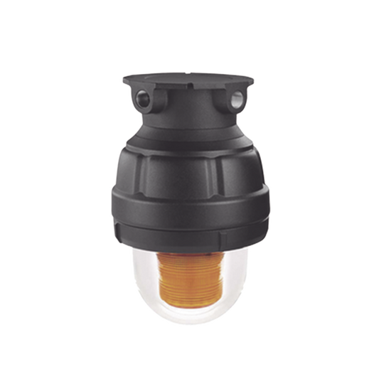 Luz de advertencia LED a prueba de explosiÃ³n adecuado para su uso en Clase I, Div. I, Grupos C y D; Clase I, Div. 2, Grupos A, B, C y D; Clase II, Div. 1, Grupos E, F y G; Clase III, color Ãmbar, 24V CD