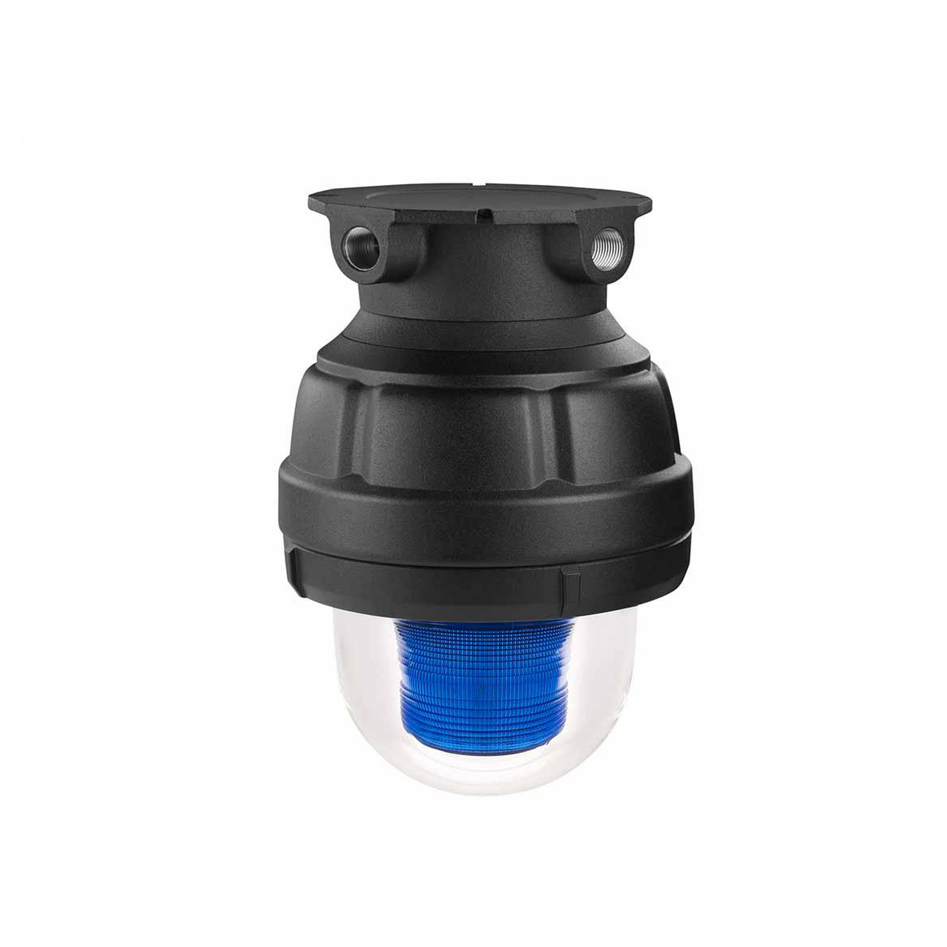 Luz de advertencia LED a prueba de explosiÃ³n adecuado para su uso en Clase I, Div. I, Grupos C y D; Clase I, Div. 2, Grupos A, B, C y D; Clase II, Div. 1, Grupos E, F y G; Clase III, color Azul, 24 VCD