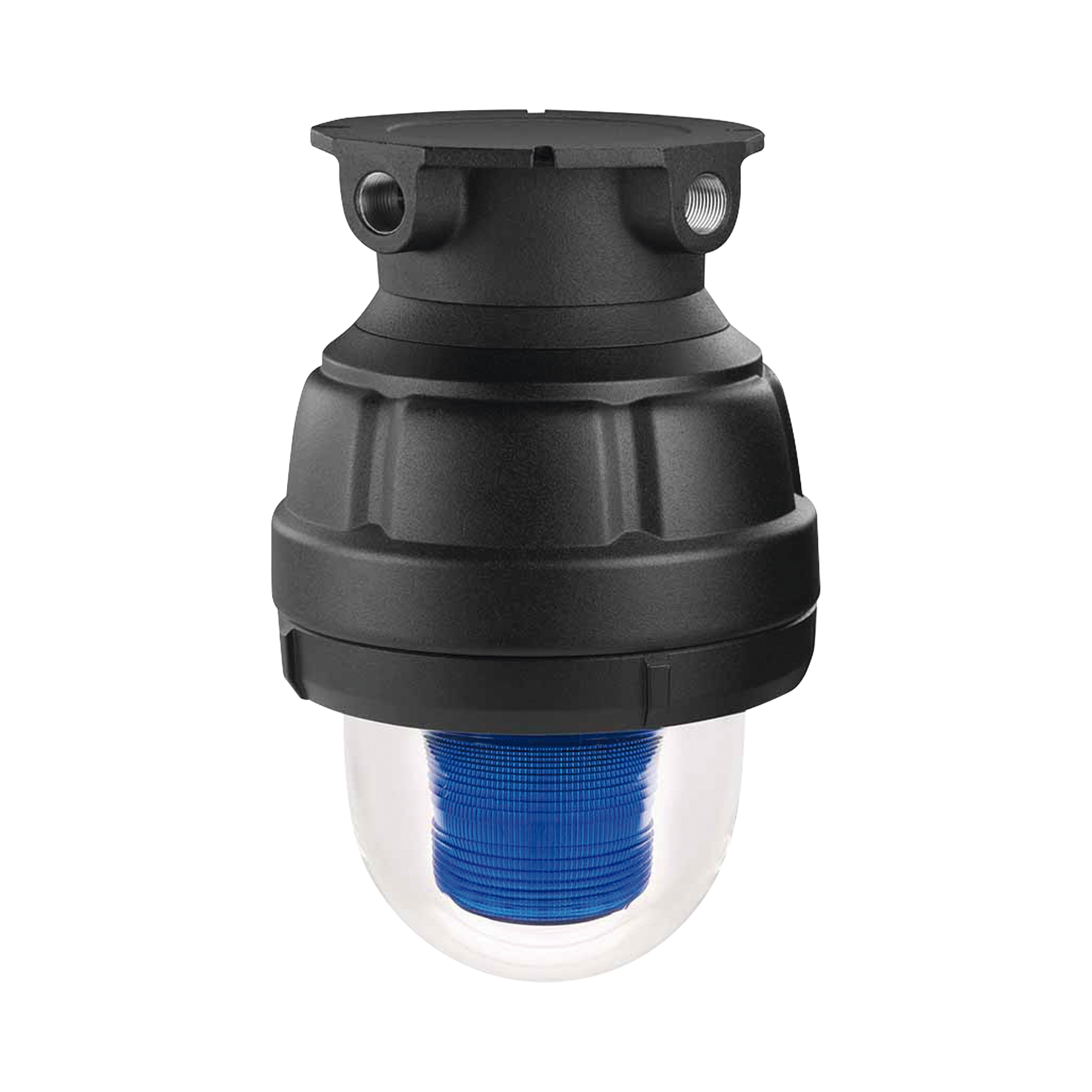 Luz estroboscopica a prueba de explosiones UL y cUL para Clase I, DivisiÃ³n 1, Grupo C y D; Clase I, DivisiÃ³n 2, Grupos A y B; Clase II, DivisiÃ³n 1, Grupos E, F y G; Clase III, 24 VCD, Color Azul, Montaje no incluido