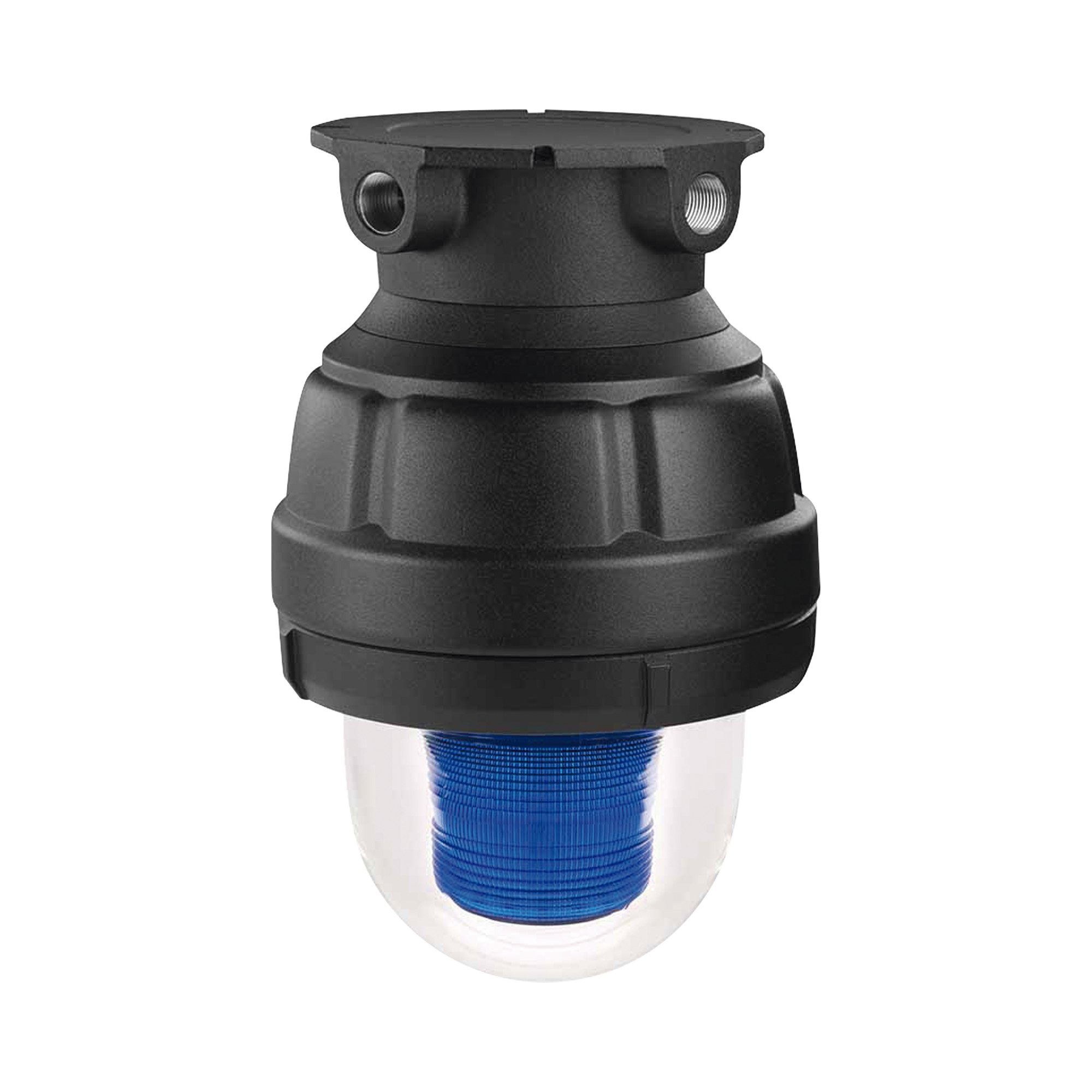 Luz estroboscopica a prueba de explosiones UL y cUL para Clase I, DivisiÃ³n 1, Grupo C y D; Clase I, DivisiÃ³n 2, Grupos A y B; Clase II, DivisiÃ³n 1, Grupos E, F y G; Clase III, 24 VCD, Color Azul, Montaje no incluido