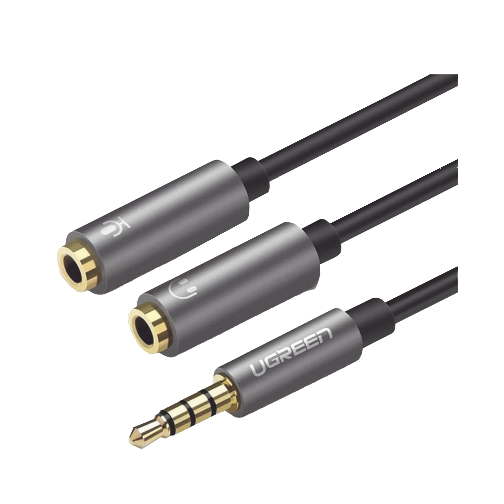 Cable Divisor en Y / De 3.5 mm Macho a Dos Salidas de 3.5 mm Hembra / CTIA, TRS / Núcleo de Cobre / TPE /  Longitud 20 cm / Ideal para Separar el Micrófono de los Auriculares