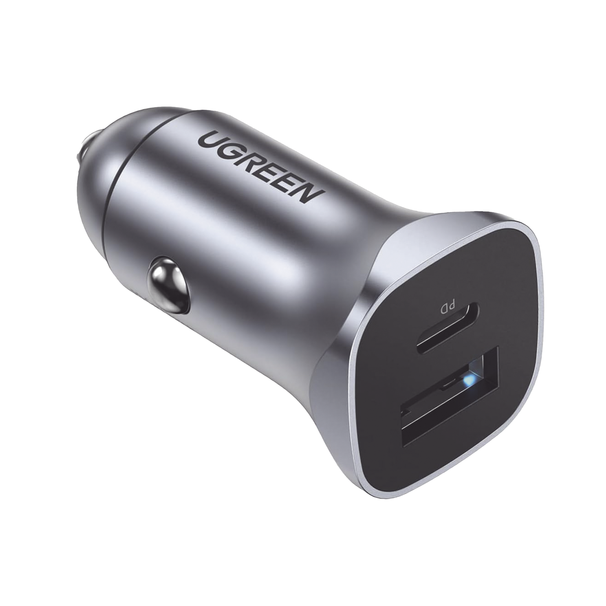 Cargador de Auto 24W | Puerto USB-A y USB-C | Carga RÃ¡pida | Compatible con VehÃ­culos de 12 y 24 VCD | PD3.0 + QC3.0 | Indicador Led | DiseÃ±o Compacto | Chip Inteligente | Caja de Aluminio.