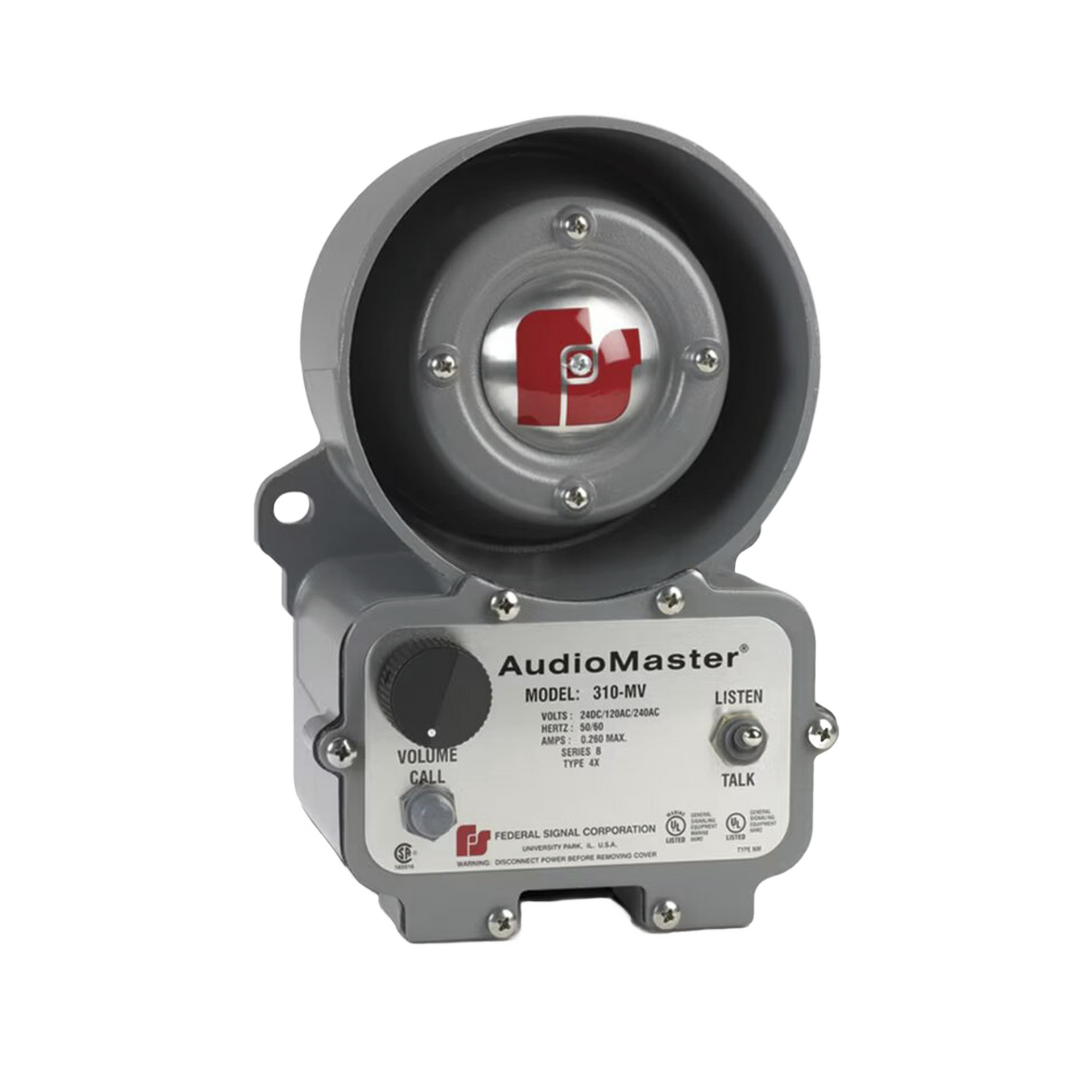 AudioMasterÂ® Intercomunicador bidireccional para ubicaciones peligrosasListado por UL y cUL para Clase I, DivisiÃ³n 2, Grupo A, B, C y D; Clase II, DivisiÃ³n 2, Grupos F y G; Clase III