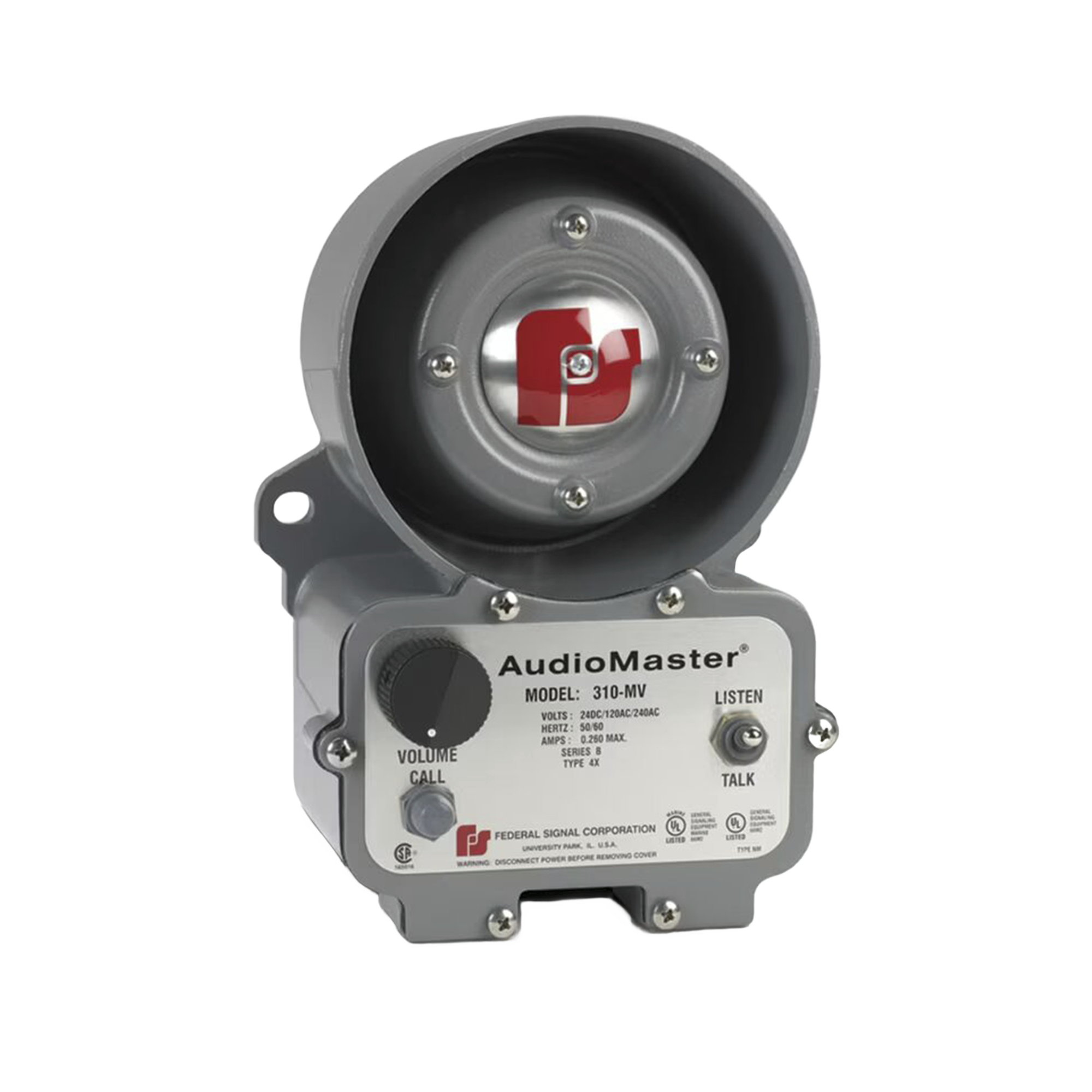 AudioMasterÂ® Intercomunicador bidireccional para ubicaciones peligrosasListado por UL y cUL para Clase I, DivisiÃ³n 2, Grupo A, B, C y D; Clase II, DivisiÃ³n 2, Grupos F y G; Clase III