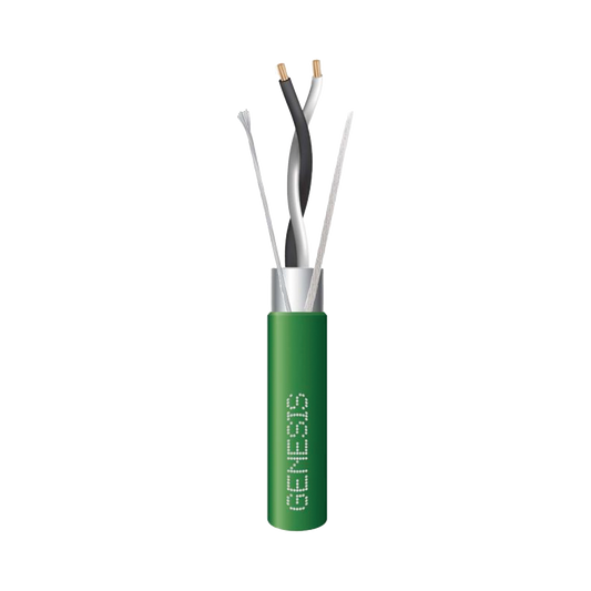 Bobina de 305 Metros / Cable 2 x 22 AWG / Color Verde / Blindado / Plenum / Trenzado para Aplicaciones de TransmisiÃ³n de Datos a Alta Velocidad para AutomatizaciÃ³n, EIA-485, BACnet y otros Sistemas de ComunicaciÃ³n