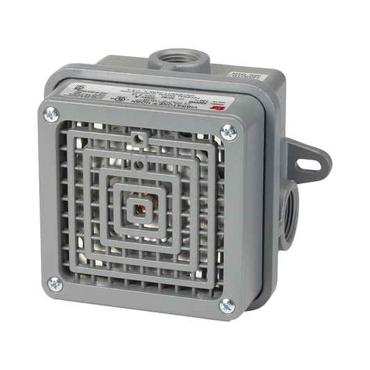 Bocina para lugares peligrosos VibratoneÂ® con carcasa para exteriores Tipo 4X,  Certificado CSA Listado por UL y cUL para Clase I, DivisiÃ³n 2, Grupos A, B, C y D; Clase II, DivisiÃ³n 2, Grupos F y G; Clase III, 240 VCA, Color Negra