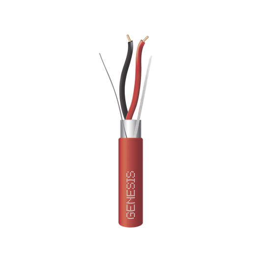 Bobina de 305 Metros de Alambre / 2 x 18 AWG / Riser / BLINDADO / Tipo FPLR / Color Rojo / Para Aplicaciones en Sistemas de DetecciÃ³n de Incendio y Sistemas de EvacuaciÃ³n