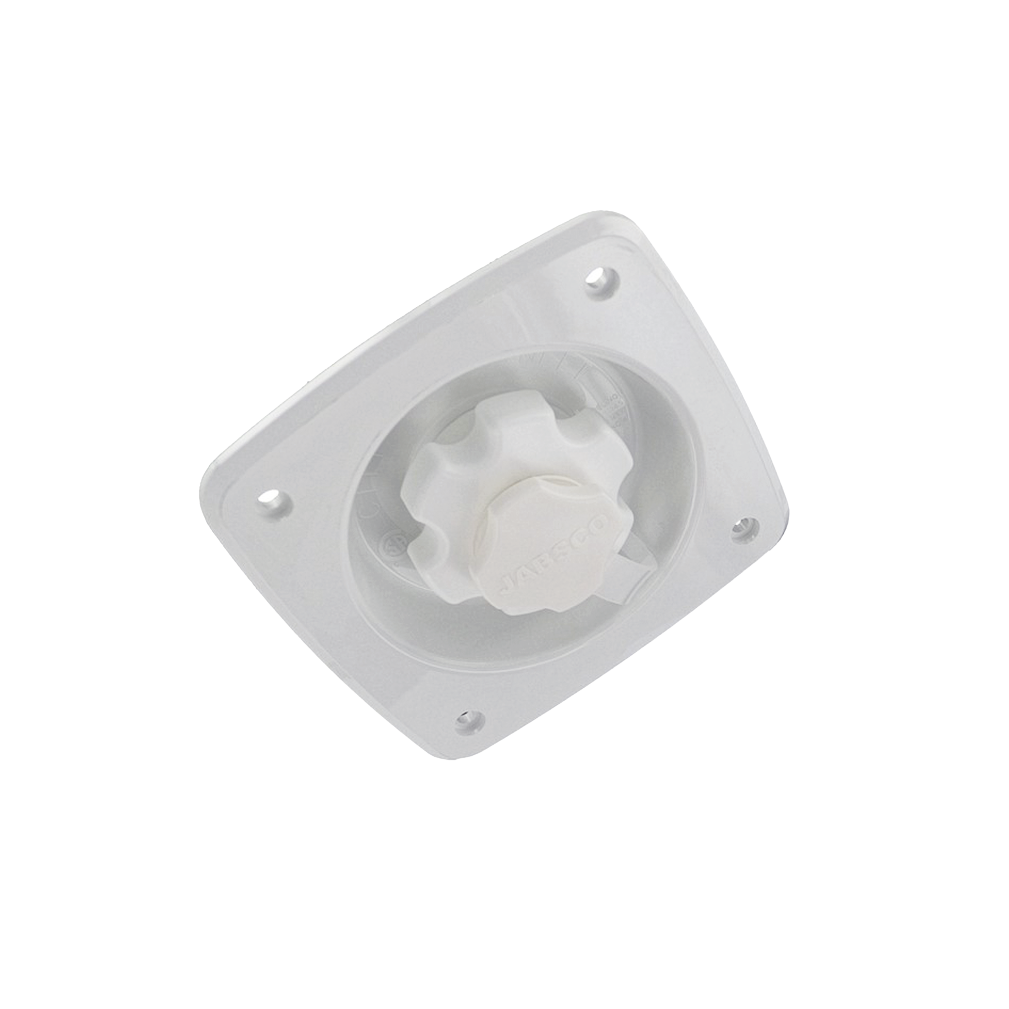 Regulador de presiÃ³n de agua color blanco.