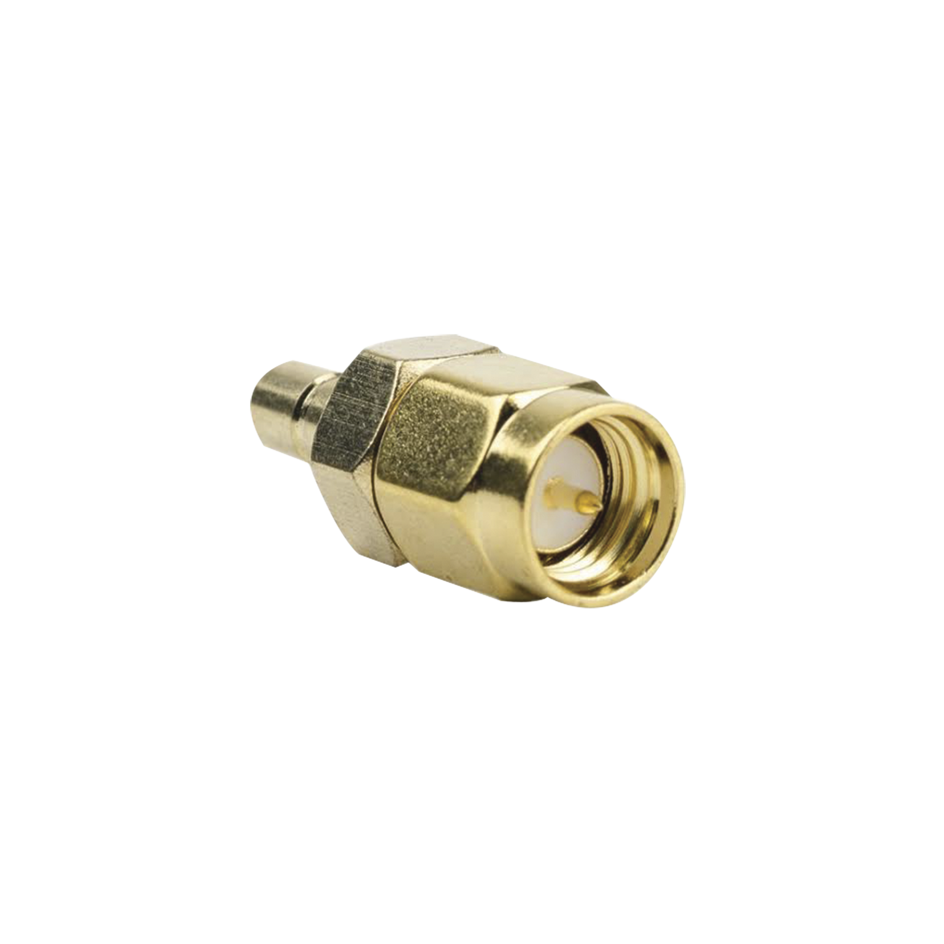 Adaptador Coaxial en LÃ­nea, de Conector SMA Macho a SMB Hembra, Oro/ Oro/ TeflÃ³n.