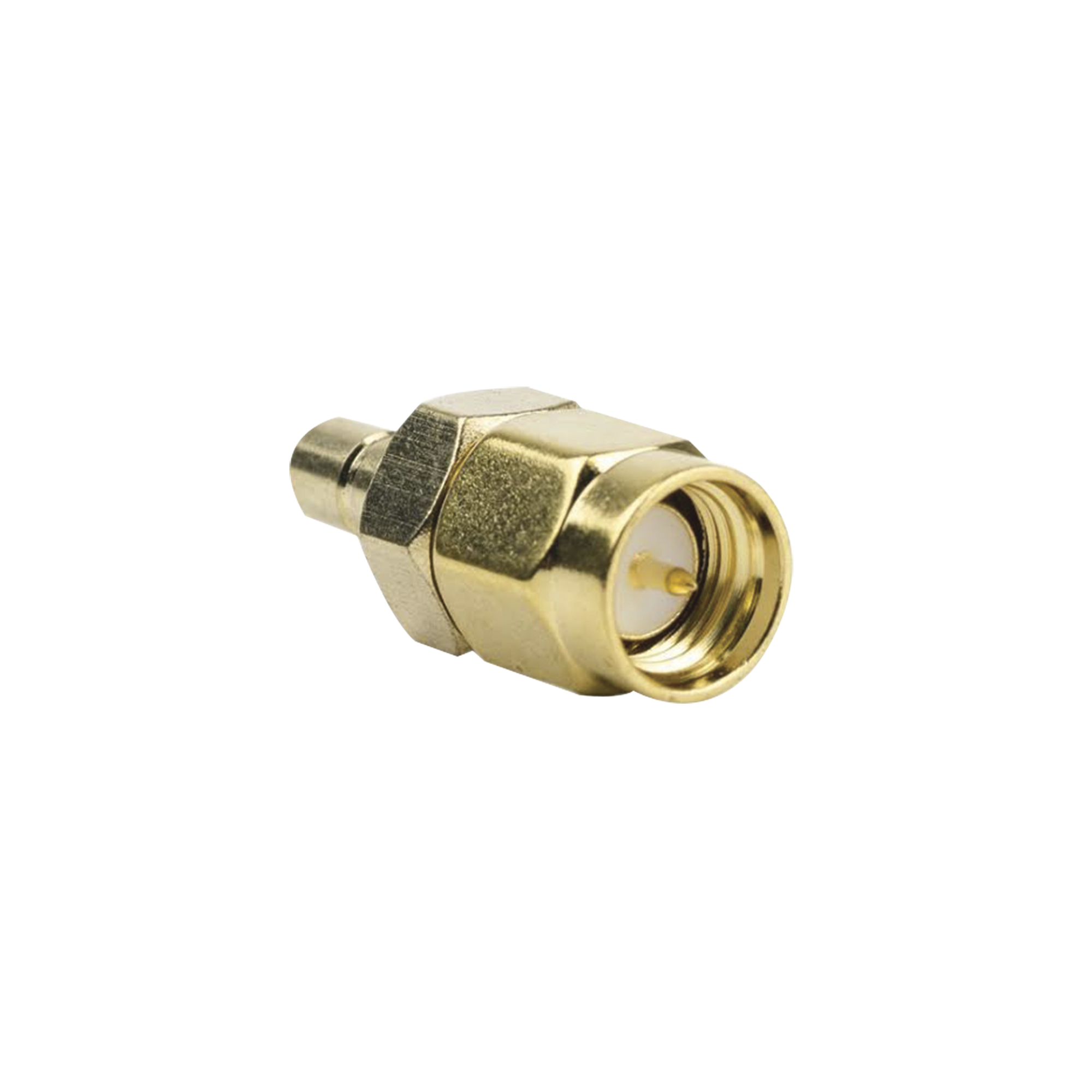 Adaptador Coaxial en LÃ­nea, de Conector SMA Macho a SMB Hembra, Oro/ Oro/ TeflÃ³n.