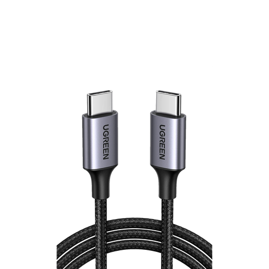 Cable USB-C a USB-C | 2 Metros | Transferencia de datos de 480 Mbps | Carga RÃ¡pida de hasta 60W | QC 4.0/3.0/2.0 | PD3.0 | FPC | AFC | ProtecciÃ³n Integrada | Caja de Aluminio | Nylon Trenzado | Color Negro.