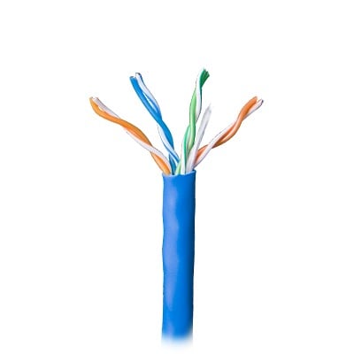 Bobina de 305 Metros Cable Par Trenzado Nivel 5 (CAT 5e) / CMR / Color Azul / 4 Pares de Conductores SÃ³lidos de Cobre AWG 24 / Para Aplicaciones de CCTV, Redes de datos, IP Megapixel, Control RS485