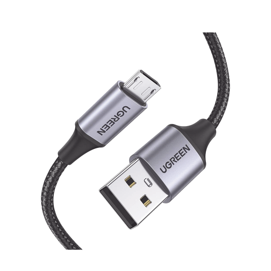 Cable USB-A a Micro USB | 1 Metro | Carga RÃ¡pida | QC 3.0/2.0 | FPC | AFC | Transferencia de datos de 480 Mbps | Recarga hasta 18W | ProtecciÃ³n Integrada | Caja de Aluminio | Nylon Trenzado | Color Negro.