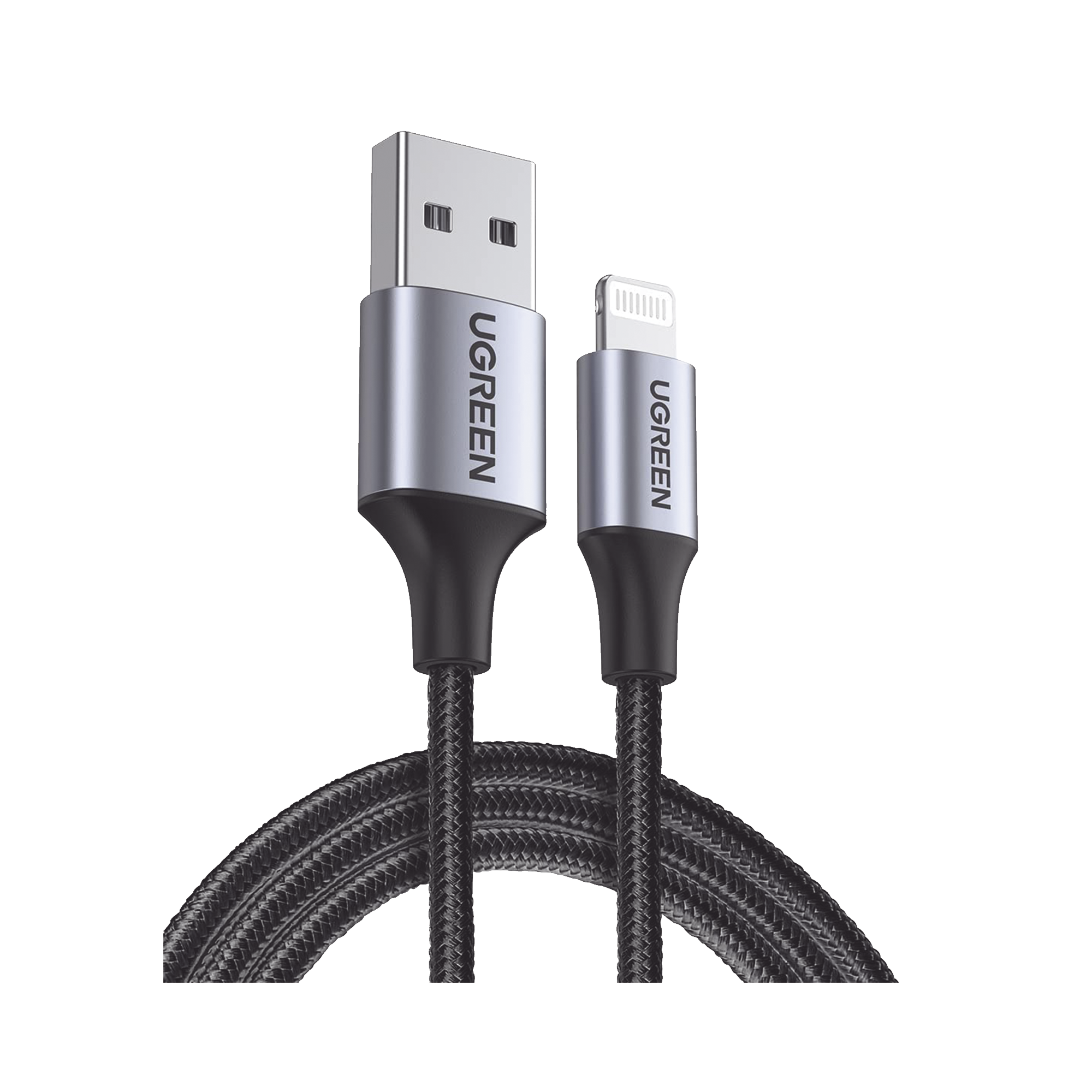 Cable USB-A a Lightning | 1 Metro | Certificado MFi | Carga RÃ¡pida 5V/2.4 A | 480 Mbps | Conector C94 | Adecuado para iPhone, iPad y iPod | ProtecciÃ³n Integrada | Caja de Aluminio | Nylon Trenzado | Color Negro.