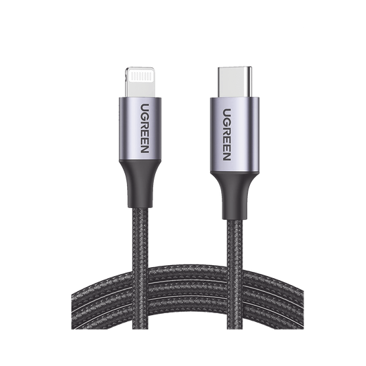 Cable USB-C a Lightning | 1 Metro | Certificado MFi | Carga RÃ¡pida 60W | 480 Mbps | Conector C94 | Adecuado para iPhone, iPad y iPod | ProtecciÃ³n Integrada | Caja de Aluminio | Nylon Trenzado | Color Negro.