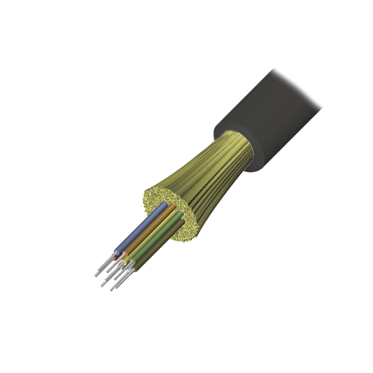 Cable de Fibra Ãptica de 12 hilos, Interior/Exterior, Tight Buffer, No Conductiva (DielÃ©ctrica), LS0H, Multimodo OM4 50/125 optimizada, 1 Metro