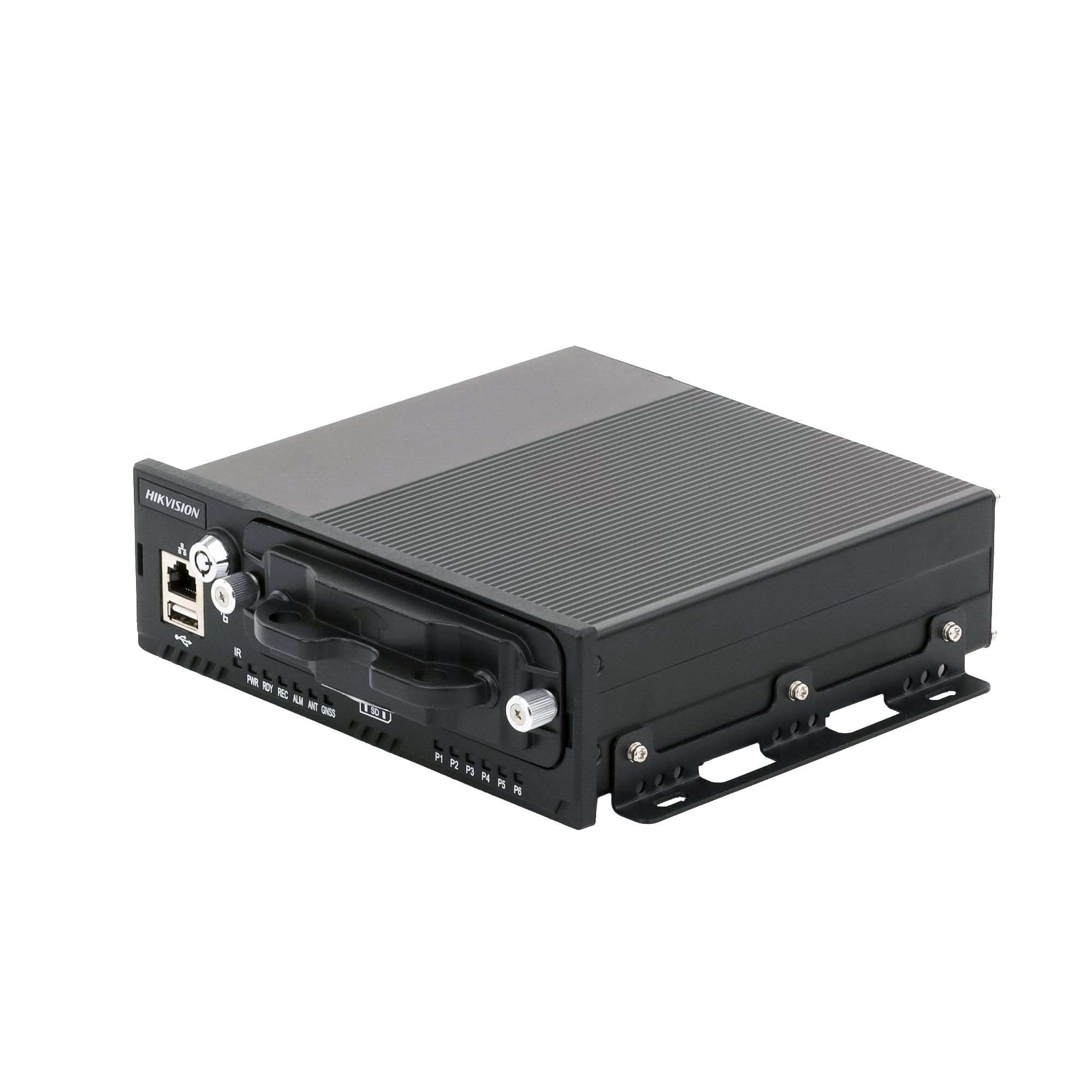 NVR Móvil de 4 Canales de 2 Megapixel / 4 PoE + 4 vía Switch Extendible / 2 Bahías de Disco Duro / Incluye Modulo GPS / conector RJ45