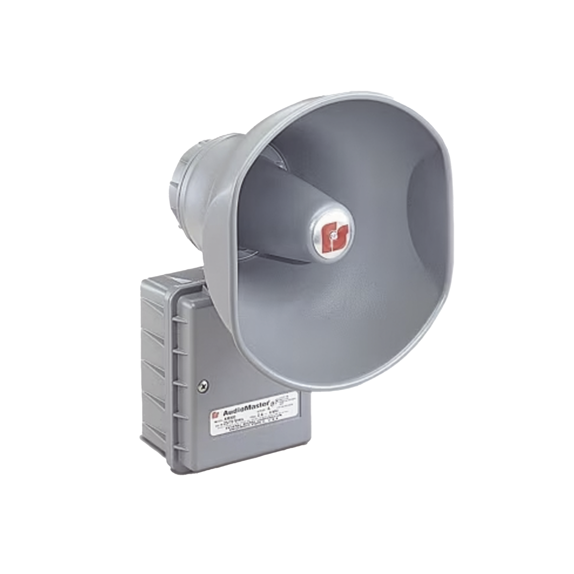 AudioMasterÂ® Altavoz de bocina reentrante para megafonÃ­a y anunciamiento publico, 30W de Potencia, Listado contra incendios UL, Color Gris