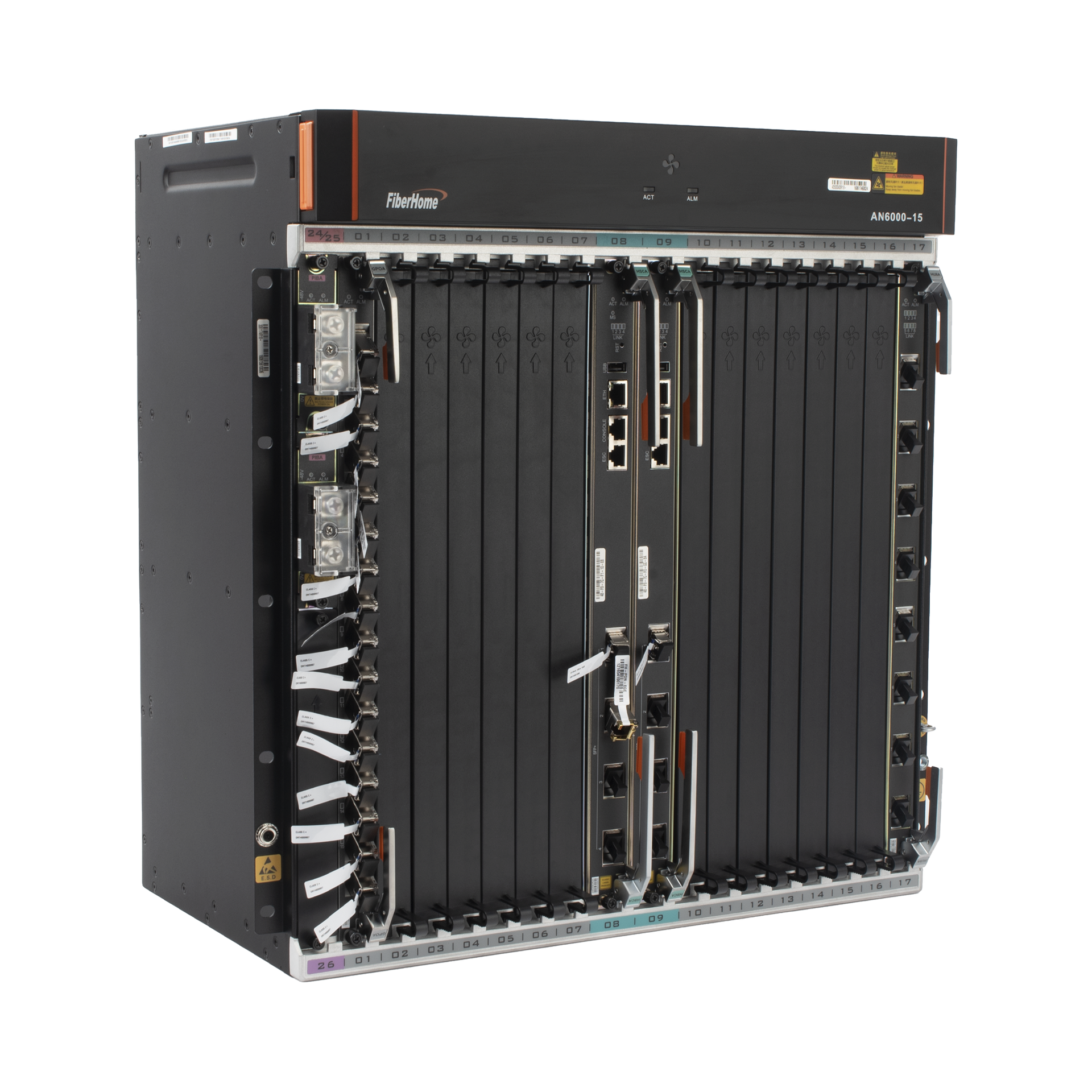 OLT Carrier Class Modular GPON, 14 Ranuras de Servicio, Incluye 1 Tarjeta de Servicio, Doble fuente -48Vcc, 11 UR, GestiÃ³n por UNM2000, CLI, Incluye InstalaciÃ³n de software UNM2000, (Interoperabilidad con ONUÂ´s de Terceros sin Costo)
