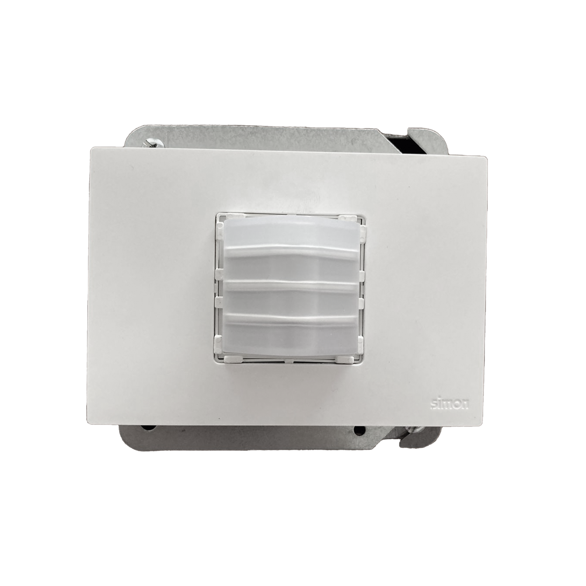 Marco blanco con placa metalica para caja americana