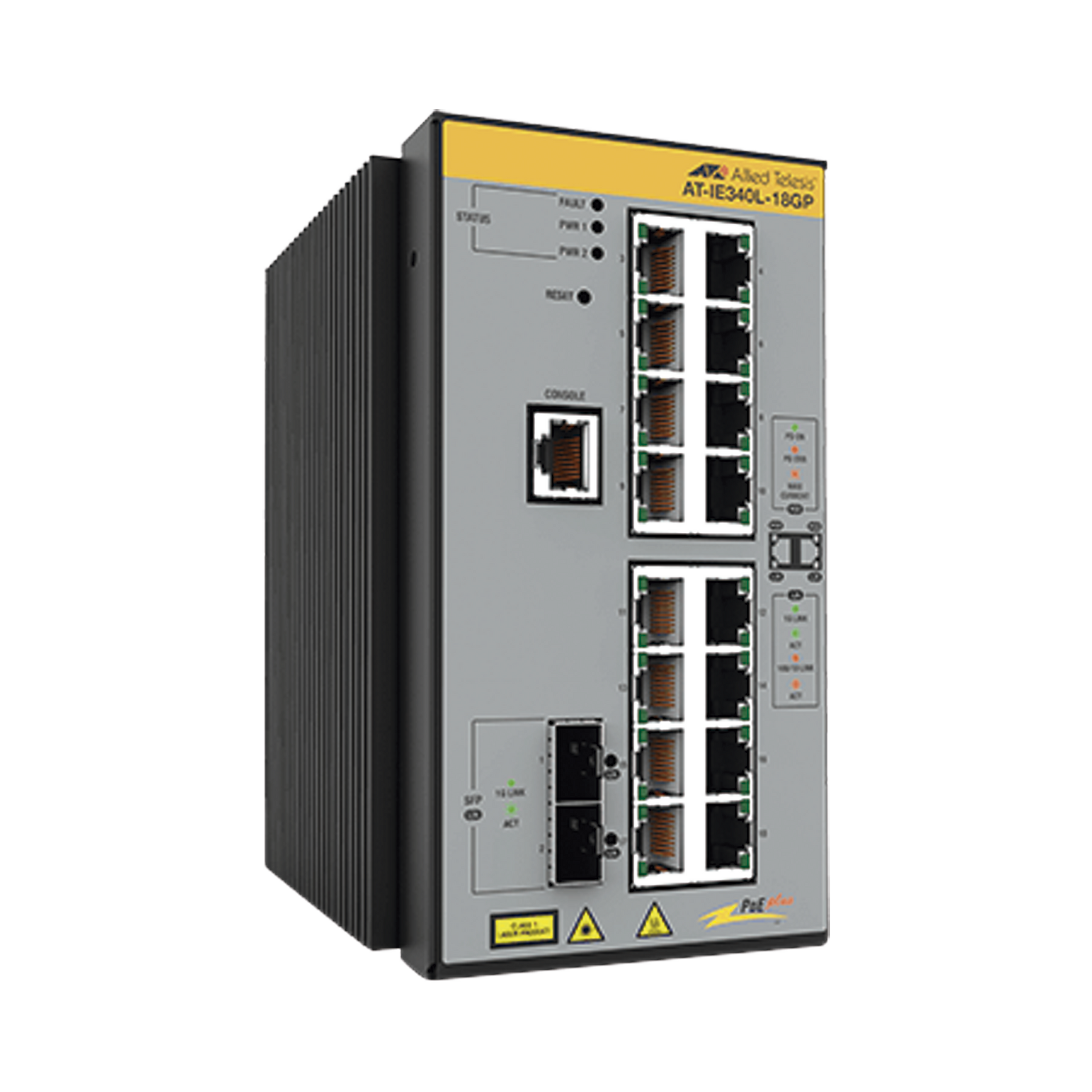 Switch Industrial Capa 3, 16x 10/100/1000-T PoE+, 2x SFP 1G