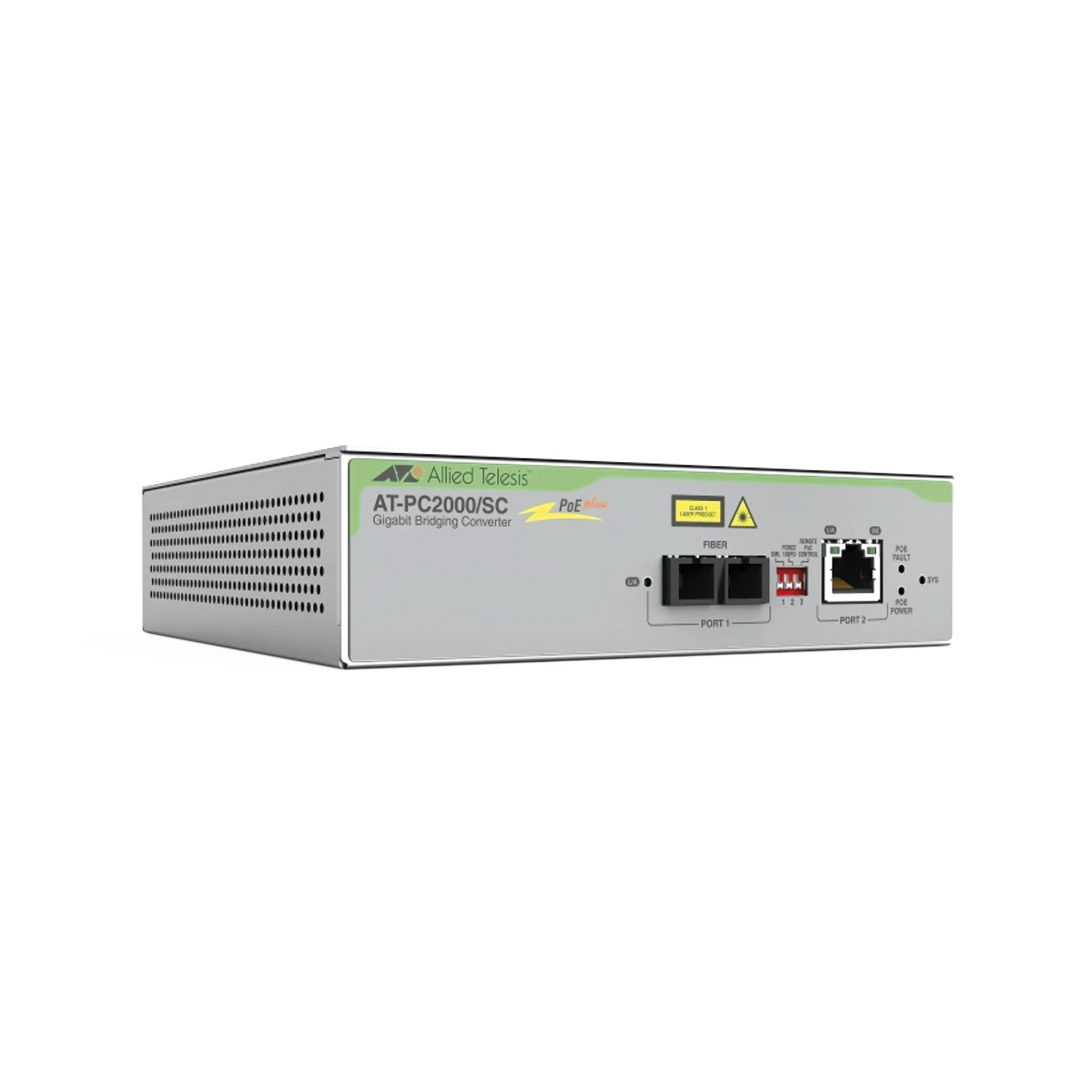 Convertidor de medios Gigabit Ethernet PoE+ a fibra Ã³ptica, conector SC, multimodo (MMF), distancia hasta 550 m