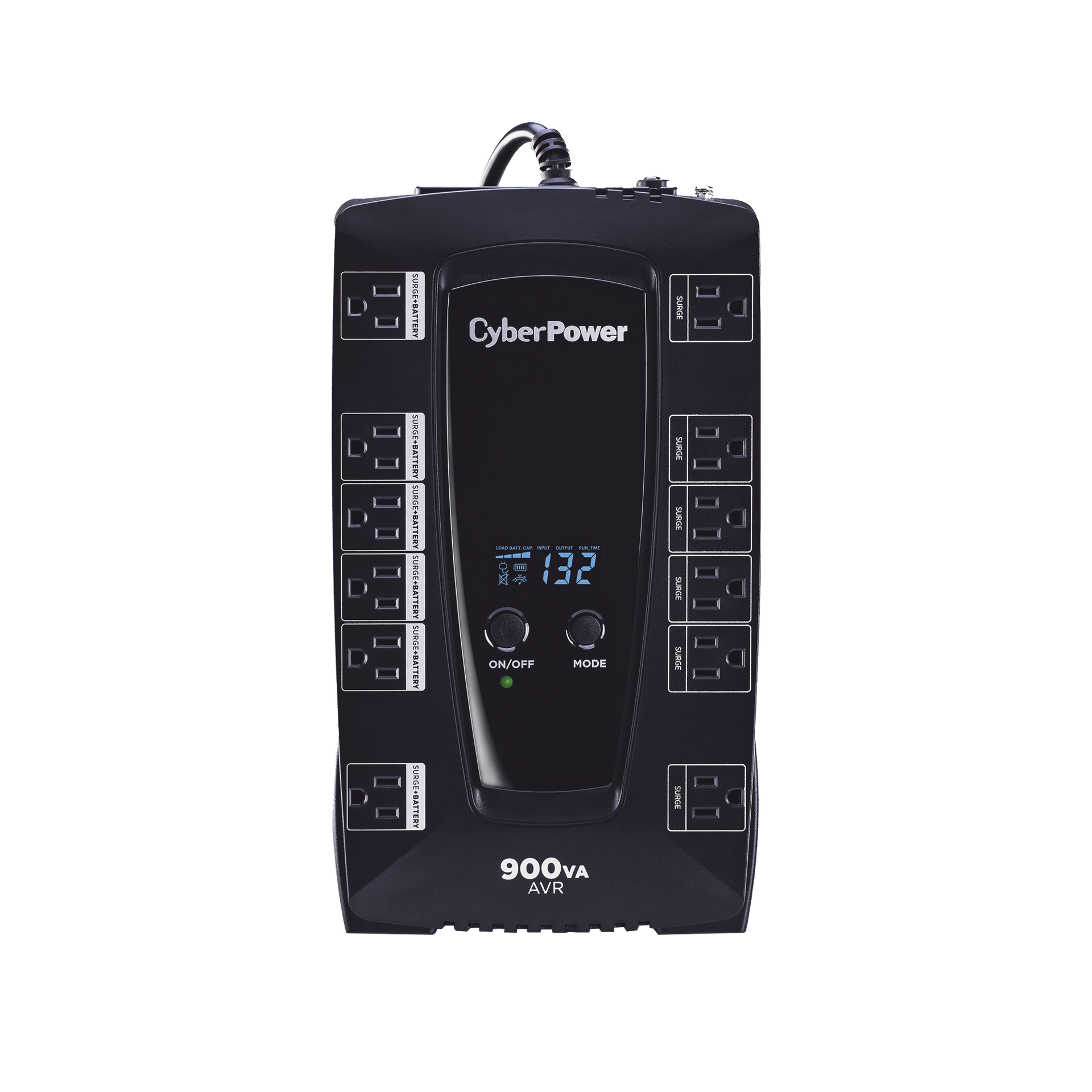 UPS de 900 VA/480 W, TopologÃ­a LÃ­nea Interactiva, Entrada 120 Vca NEMA 5-15P, Tipo Gabinete Compacto, Con 12 Tomas NEMA 5-15R