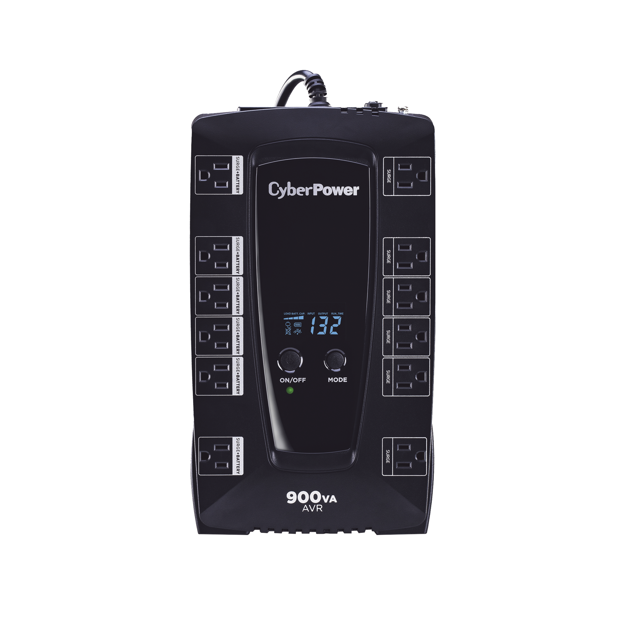 UPS de 900 VA/480 W, TopologÃ­a LÃ­nea Interactiva, Entrada 120 Vca NEMA 5-15P, Tipo Gabinete Compacto, Con 12 Tomas NEMA 5-15R