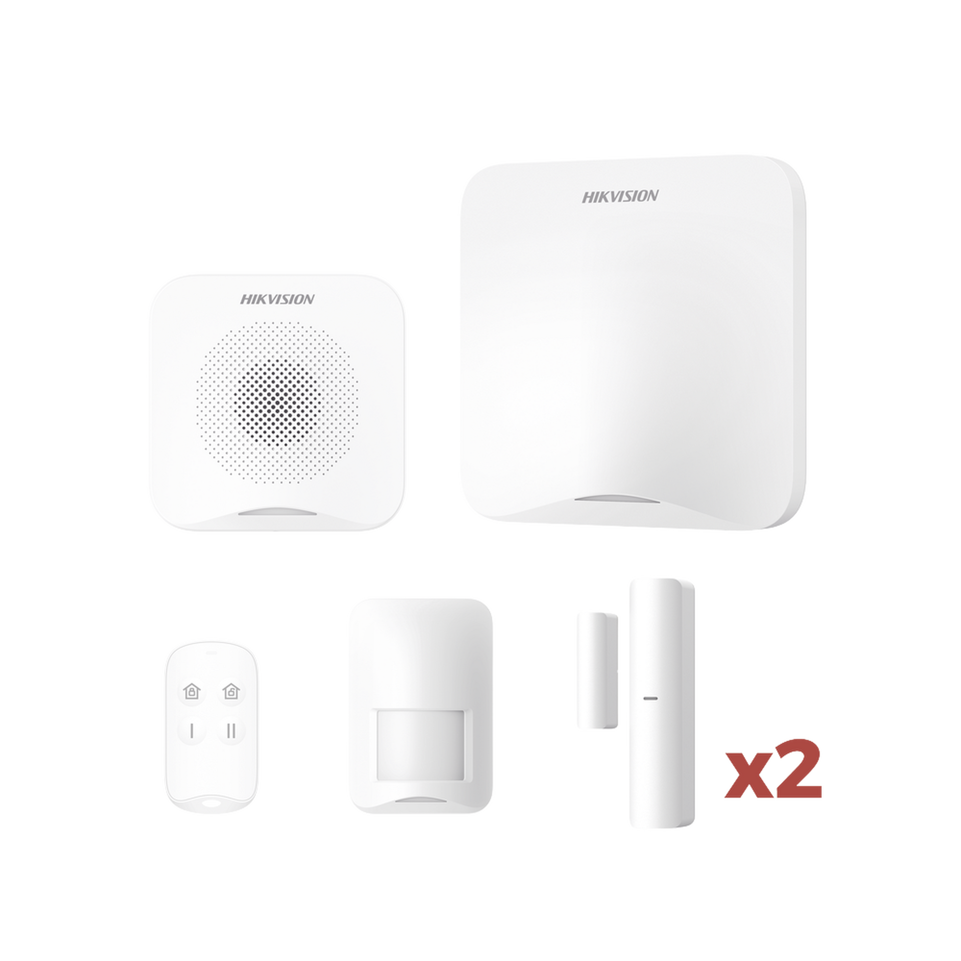 (AX HOME) KIT de Alarma AX HOME / Incluye: 1 Hub con baterÃ­a de respaldo / 1 Llavero / 1 PIR / 2 Contactos MagnÃ©ticos / 1 Sirena / Wi-Fi / Compatible con Hik-Connect P2P y Hik-Partner PRO