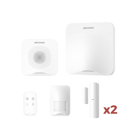 (AX HOME) KIT de Alarma AX HOME / Incluye: 1 Hub con baterÃ­a de respaldo / 1 Llavero / 1 PIR / 2 Contactos MagnÃ©ticos / 1 Sirena / Wi-Fi / Compatible con Hik-Connect P2P y Hik-Partner PRO