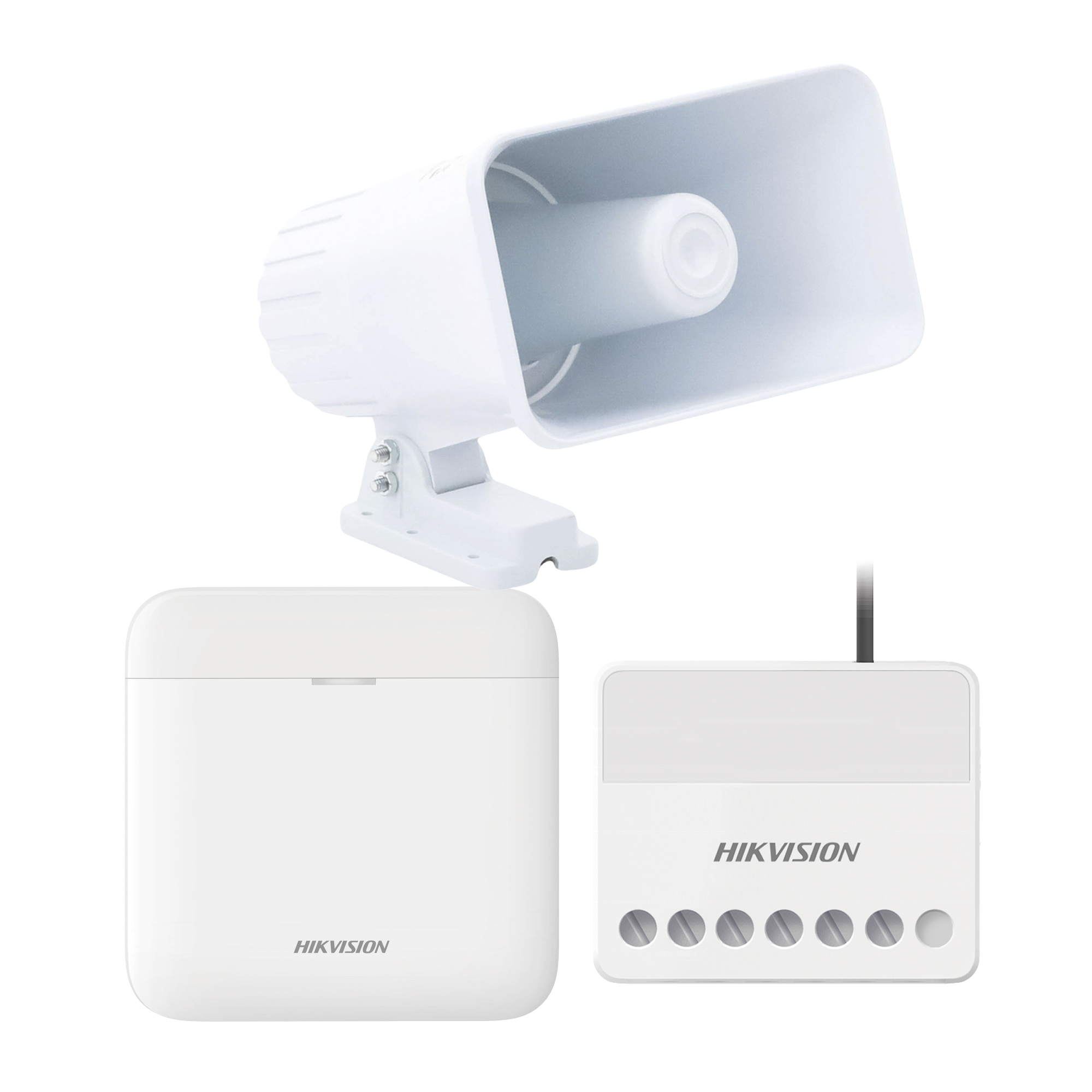 (AXPRO) KIT de alarma AX PRO con sirena cableada 30W / Incluye: 1 Hub con BaterÃ­a de respaldo / 1 Sirena Cableada de 30 Watts IP65 / 1 Relevador InalÃ¡mbrico 0 a 36 VCC / Compatible con Hik-Connect P2P