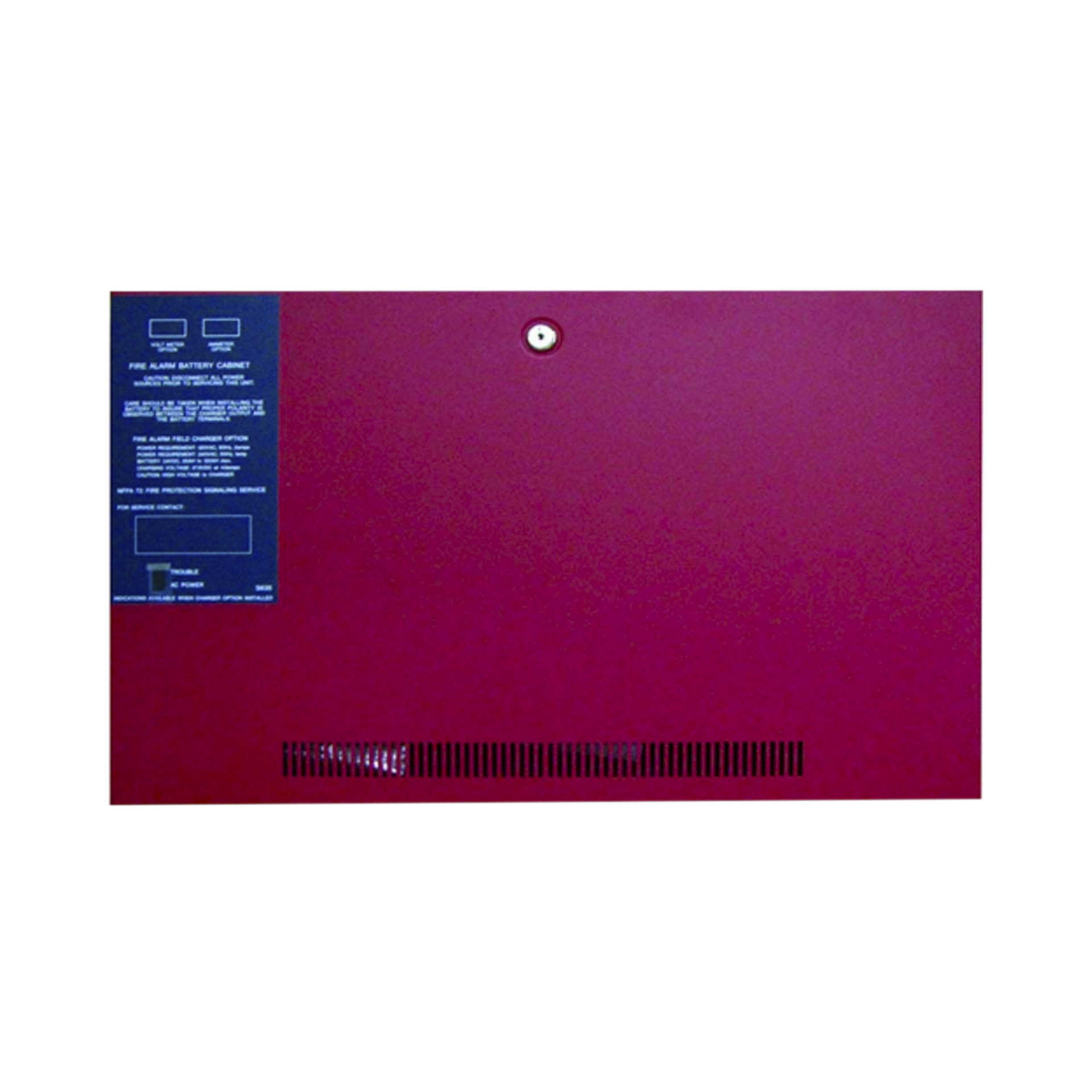 Gabinete para dos baterÃ­as de respaldo de 55 AH. Para aplicaciones en sistemas de detecciÃ³n de incendio (FAS).