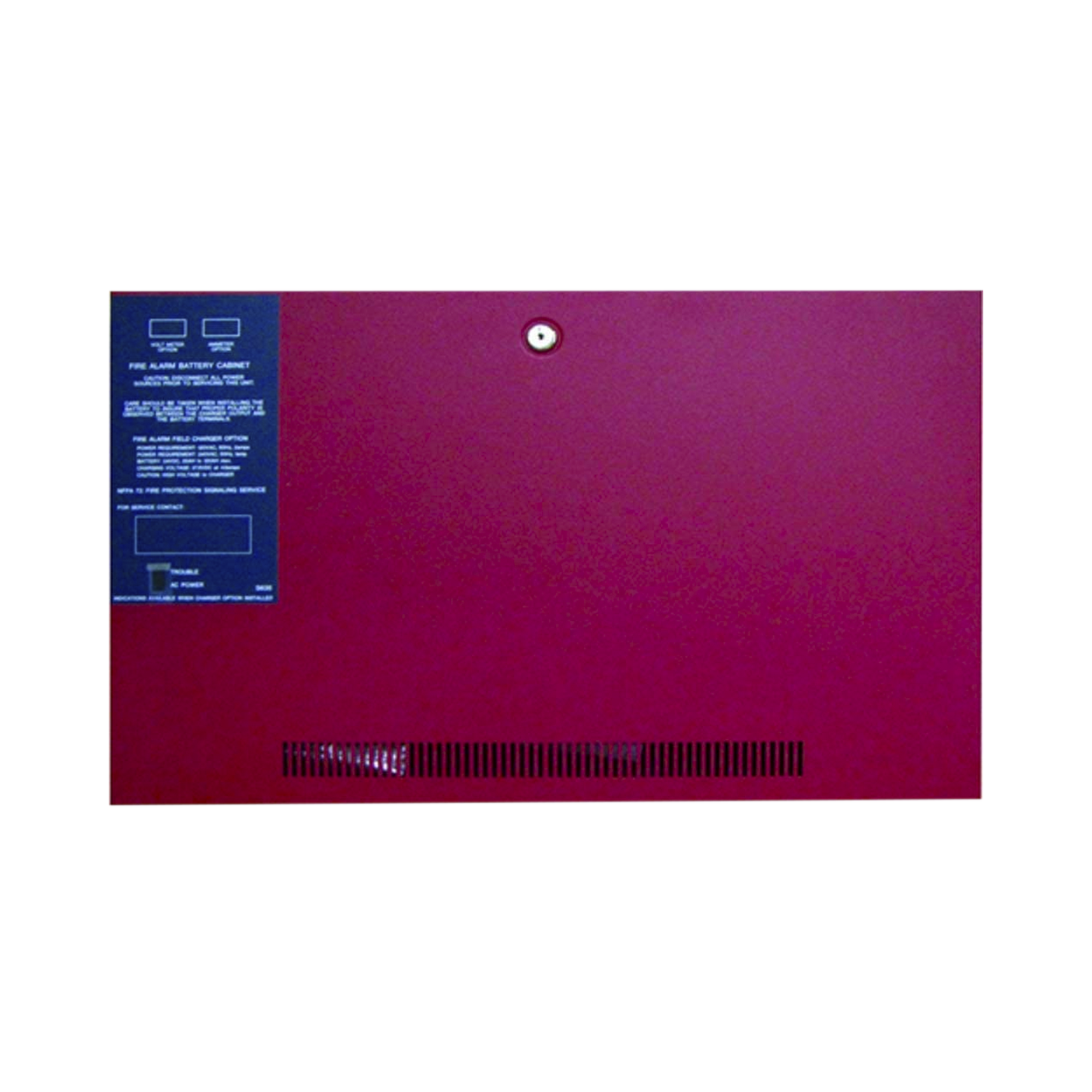 Gabinete para dos baterÃ­as de respaldo de 55 AH. Para aplicaciones en sistemas de detecciÃ³n de incendio (FAS).