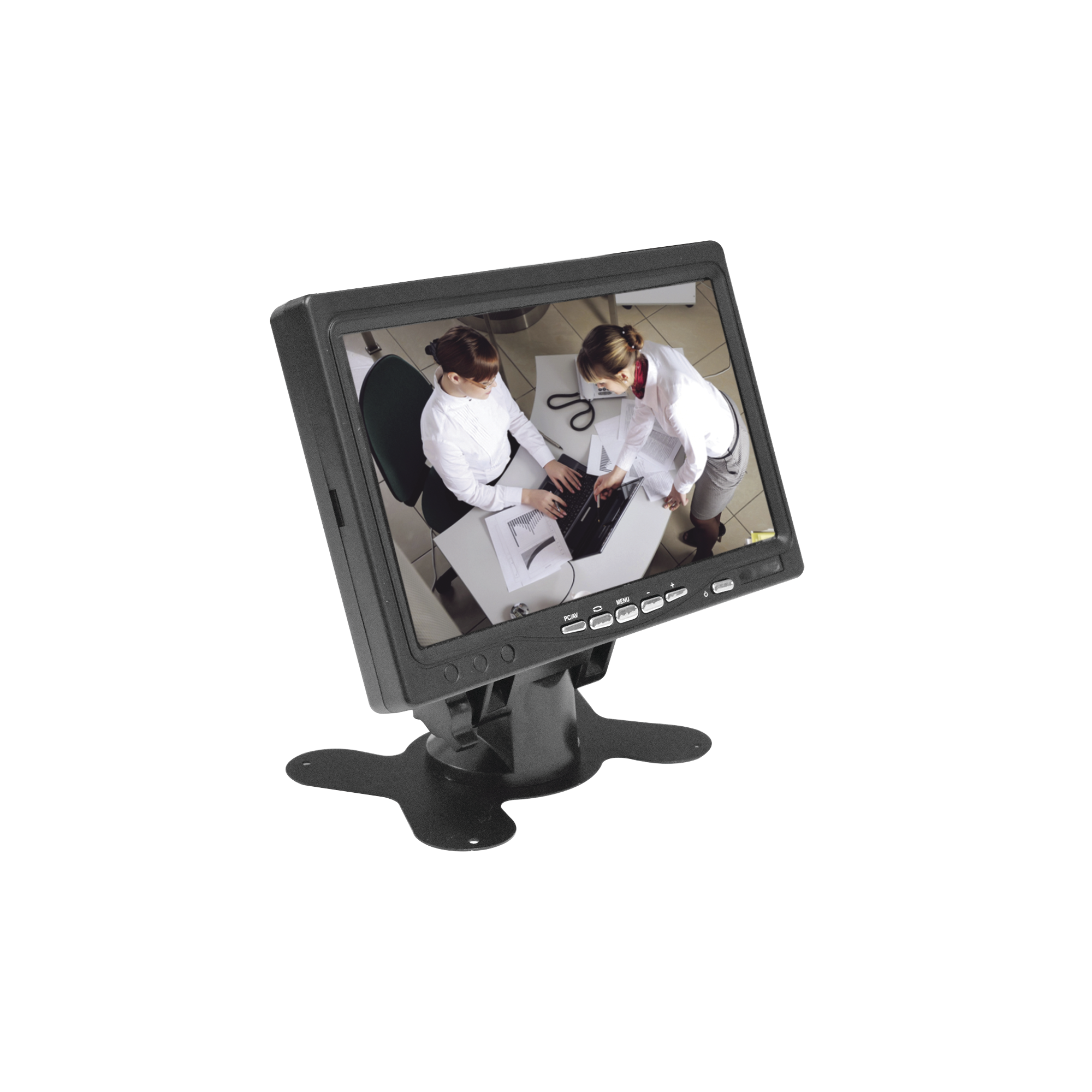 Monitor 7" TFT-LCD ideal para colocar en vehÃ­culos o DVR/NVR.  Entradas de video HDMI, VGA y RCA (CVBS)