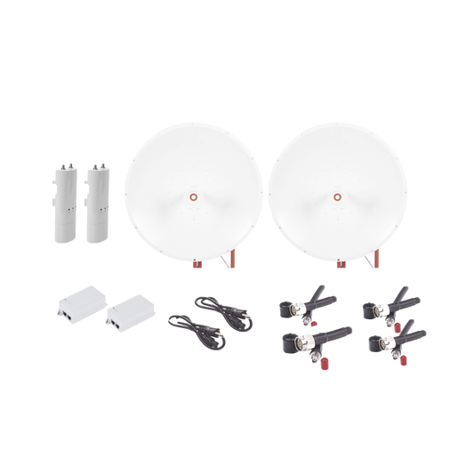Kit completo de radio C5C con Antena TXP4865D34DP de 34 dBi, Frecuencia (4.9-6.5 GHz), para hasta 65 km, PoE, cable de alimentaciÃ³n y Jumpers Incluidos