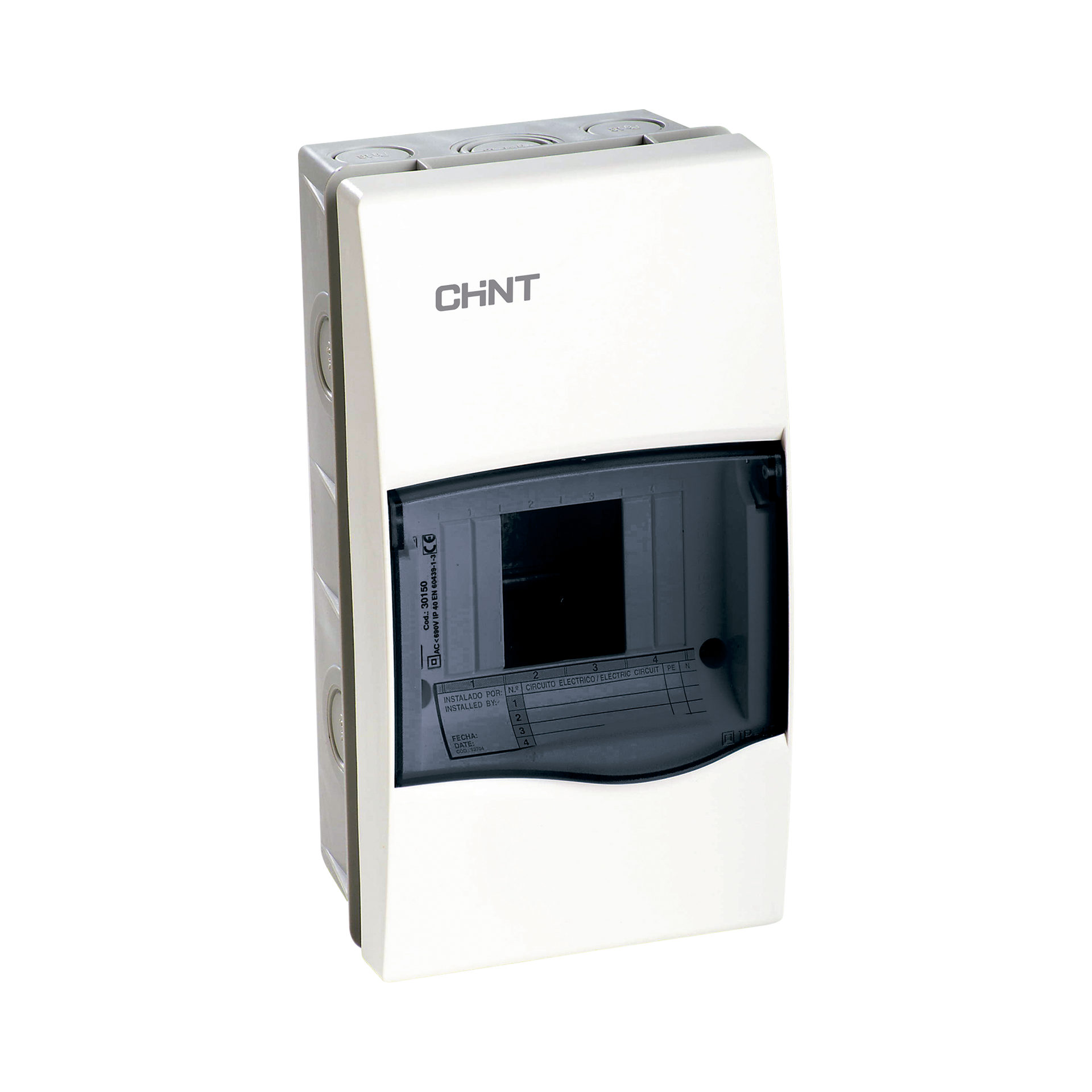 Caja de distribuciÃ³n para empotrar, IP40, 04 mÃ³dulos (SKU:8101005)